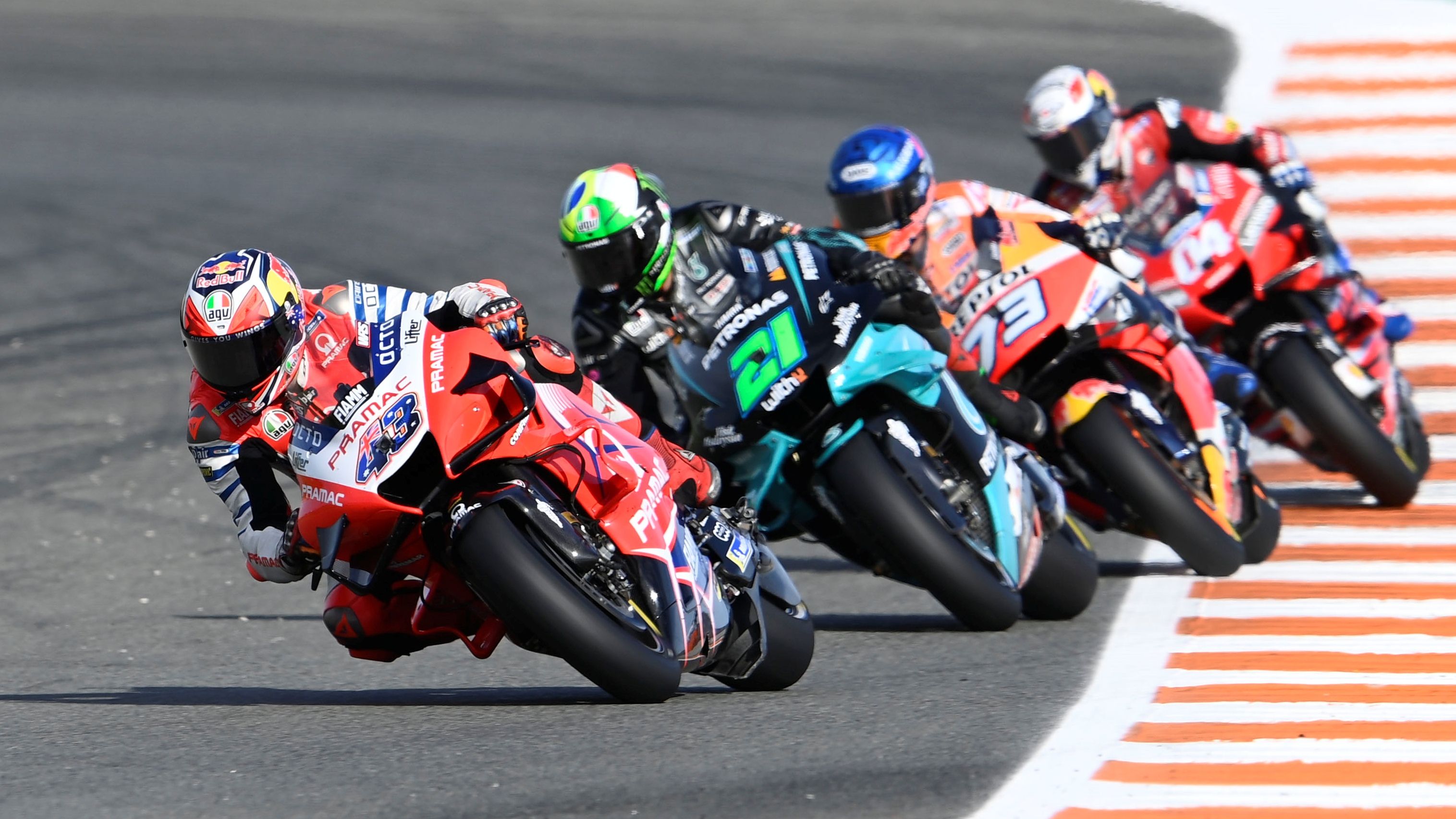 Jack Miller, Franco Morbidelli, Álex Márquez y Andrea Dovizioso