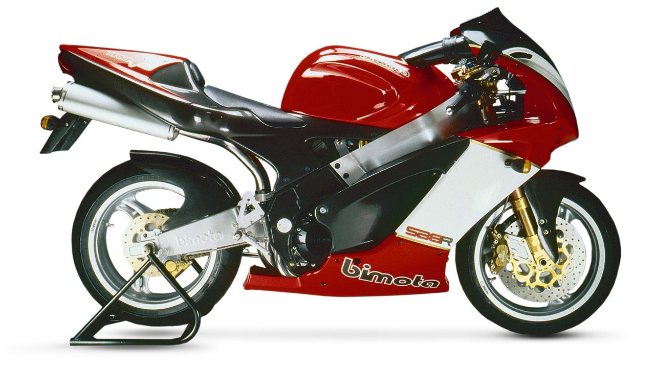 Bimota SB8R 1998. La italiana recurría a un motor V2 de Suzuki TL 1000 con inyección Marelli propia de Bimota.