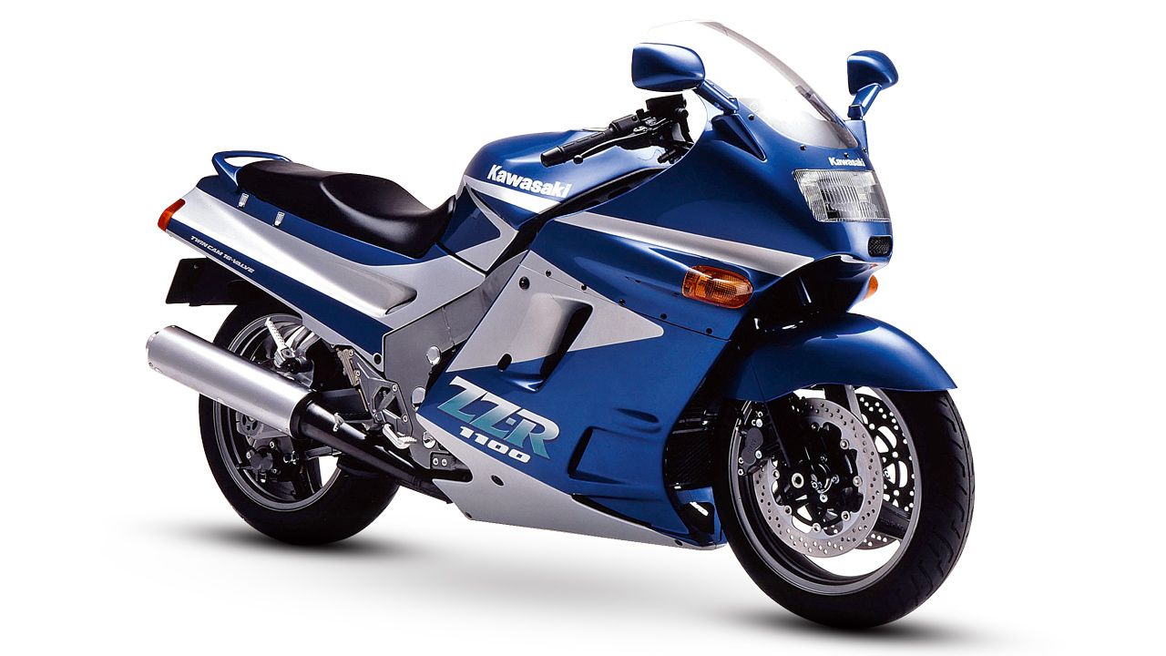 Kawasaki ZZ-R1100 1990. Se situó como la referencia absoluta de su momento en cuanto a velocidad máxima al superar la barrera de los 280 km/h.