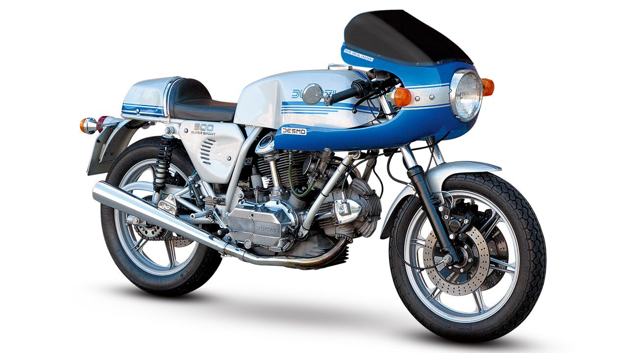 Ducati 900SS 1975. Fue la moto más famosa entre las deportivas europeas que rivalizaron con la nueva generación de tetracilíndricas japonesas.