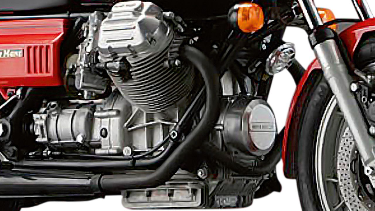 Moto Guzzi 850 Le Mans 1986. El motor V2, nacido en la Moto Guzzi V7 de 1965, fue la base de la 850 Le Mans y lo sigue siendo de la producción actual de la marca italiana.
