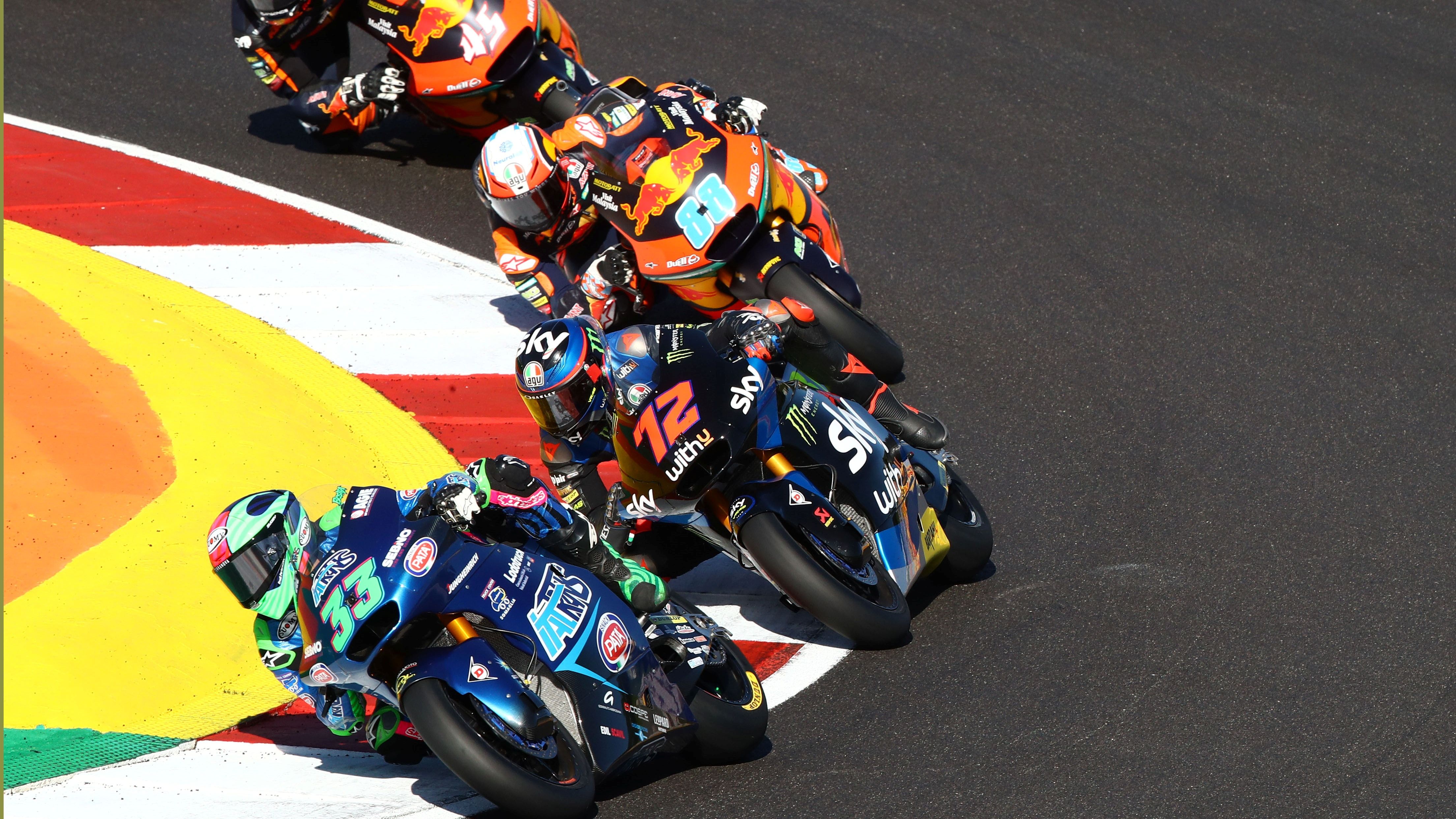 Enea Bastianini seguido por Marco Bezzecchi, Jorge Martín y Tetsuta Nagashima