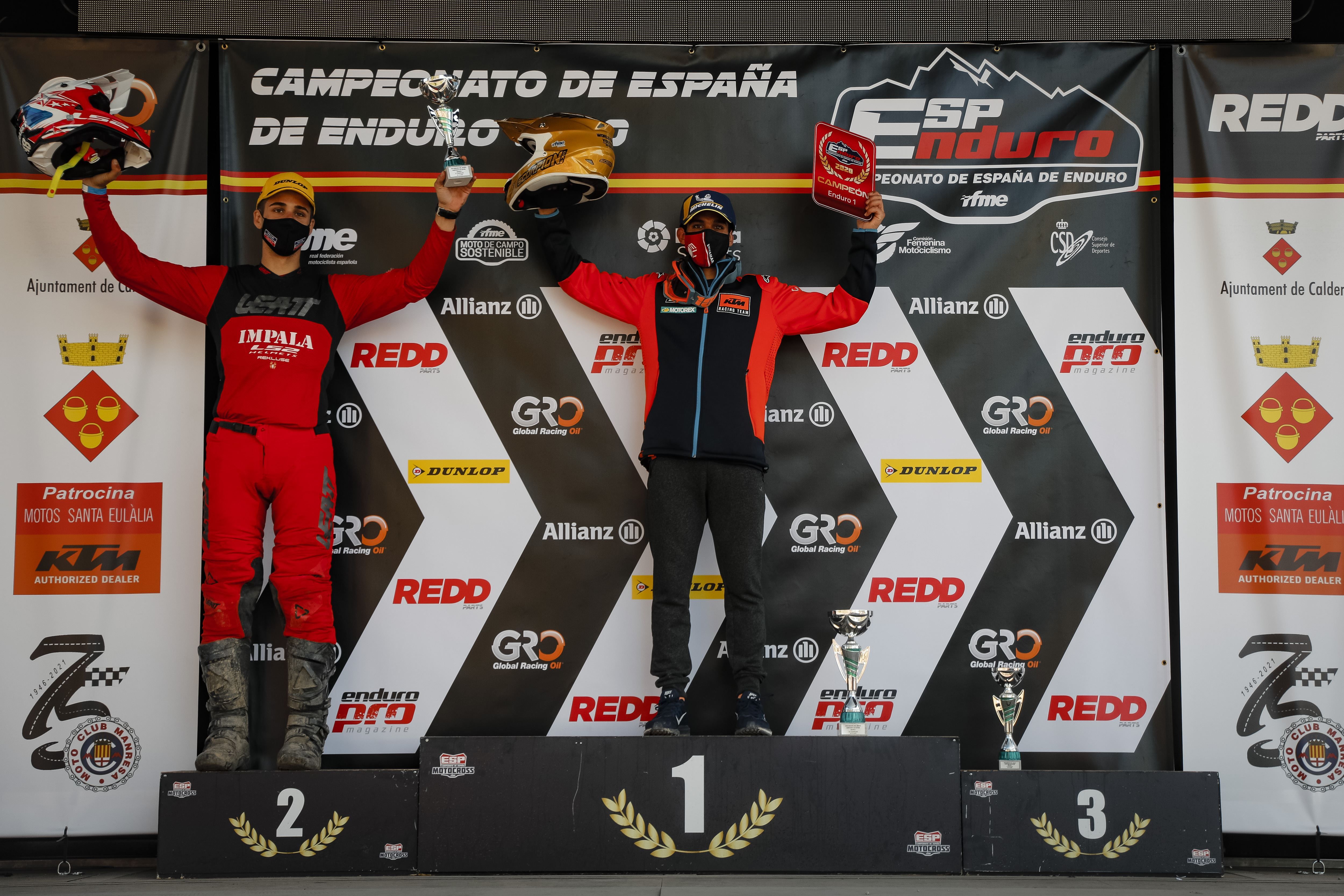 Podio E1 Manresa. Sergio Navarro, Kirian Mirabet y Jordi Quer. 
