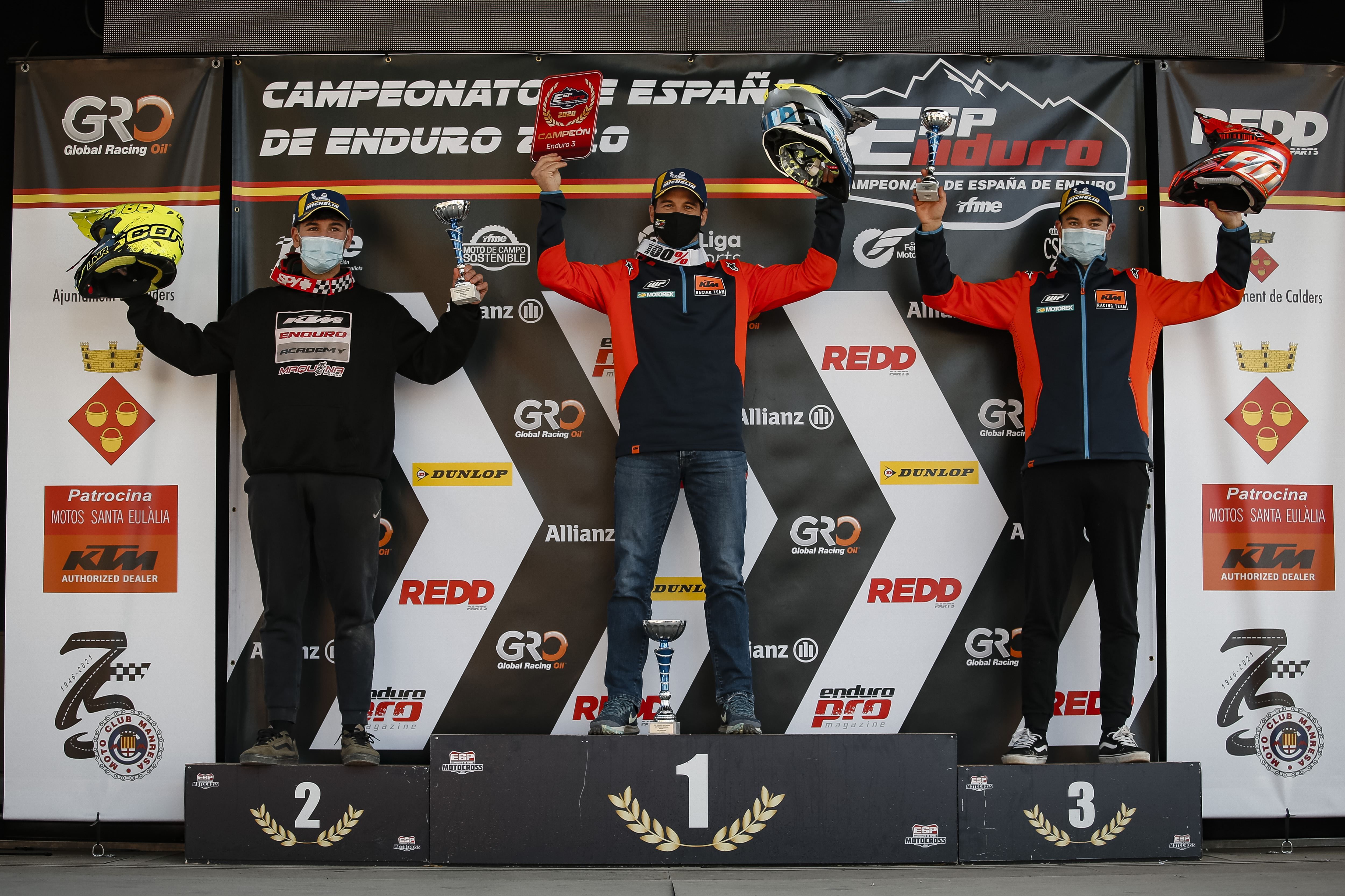 Podio E3 Manresa. Jaume Betriu, Bernat Cortés y Marc Sans.