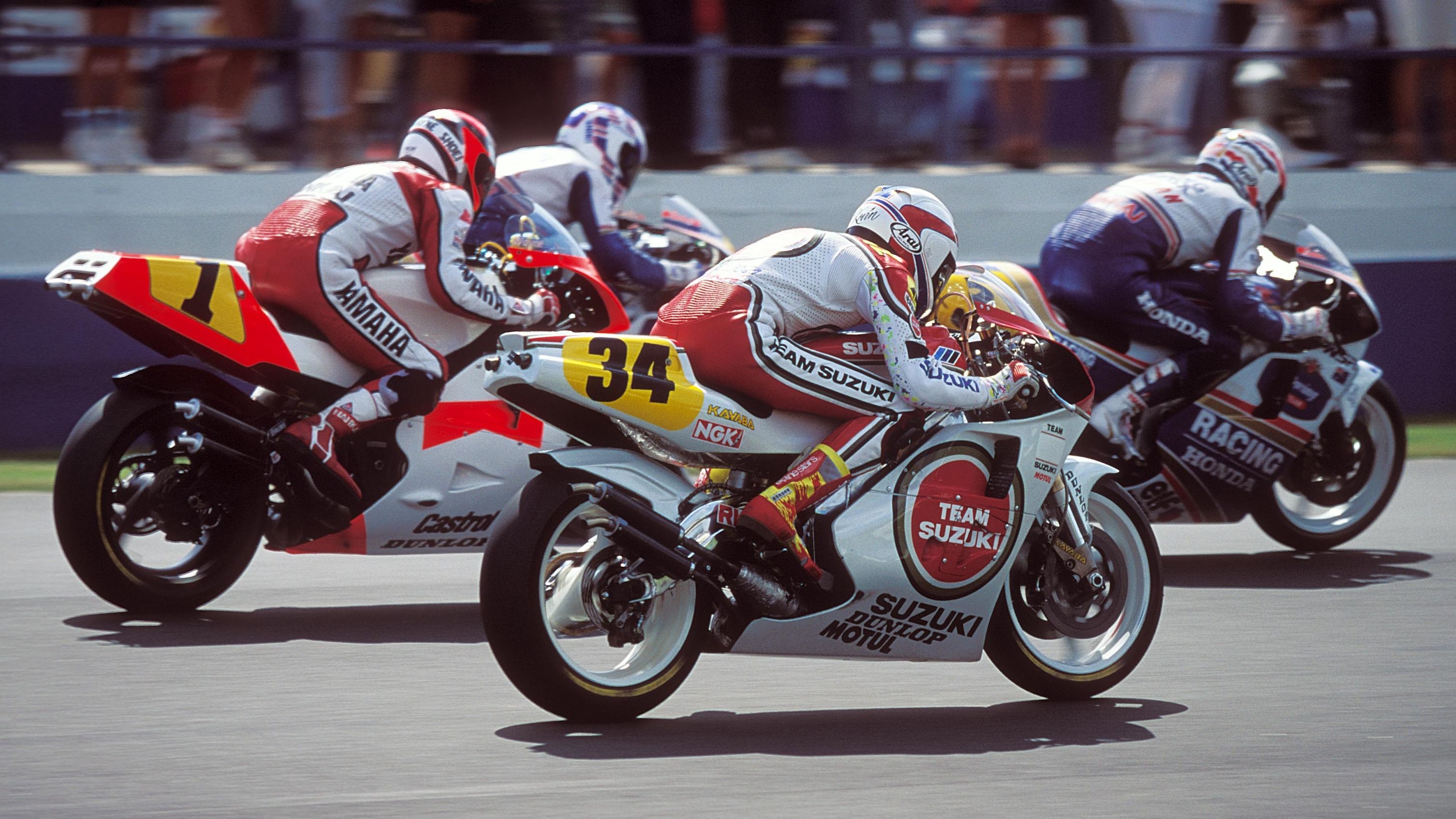 Kevin Schwantz, Wayne Rainey, Mick Doohan y Wayne Gardner