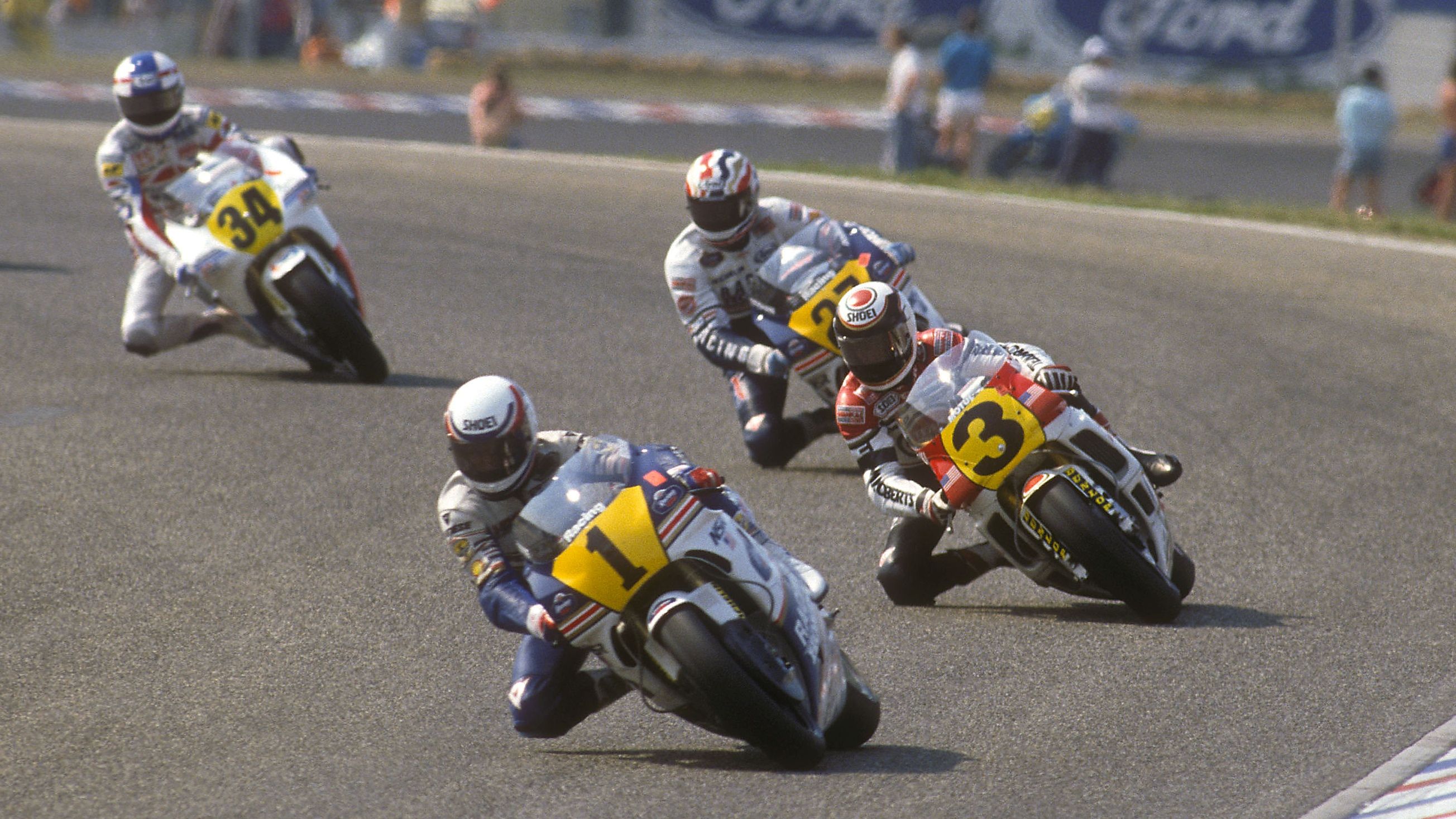Eddie Lawson, Wayne Rainey, Mick Doohan y Kevin Schwantz