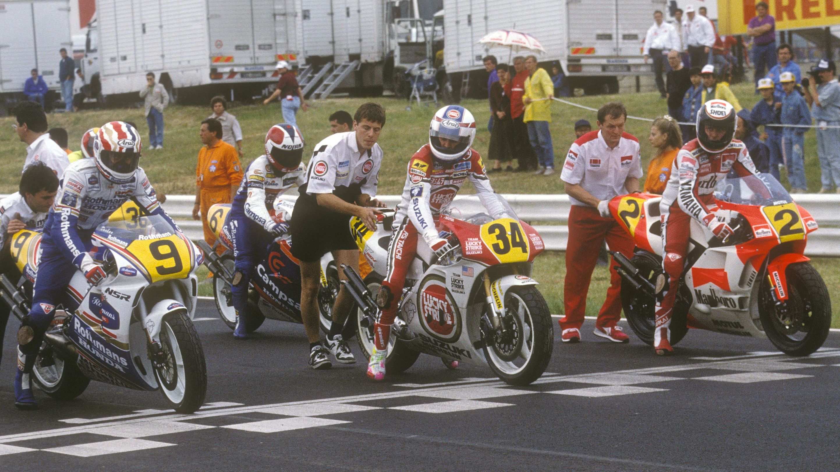 Mick Doohan, Kevin Schwantz y Wayne Rainey