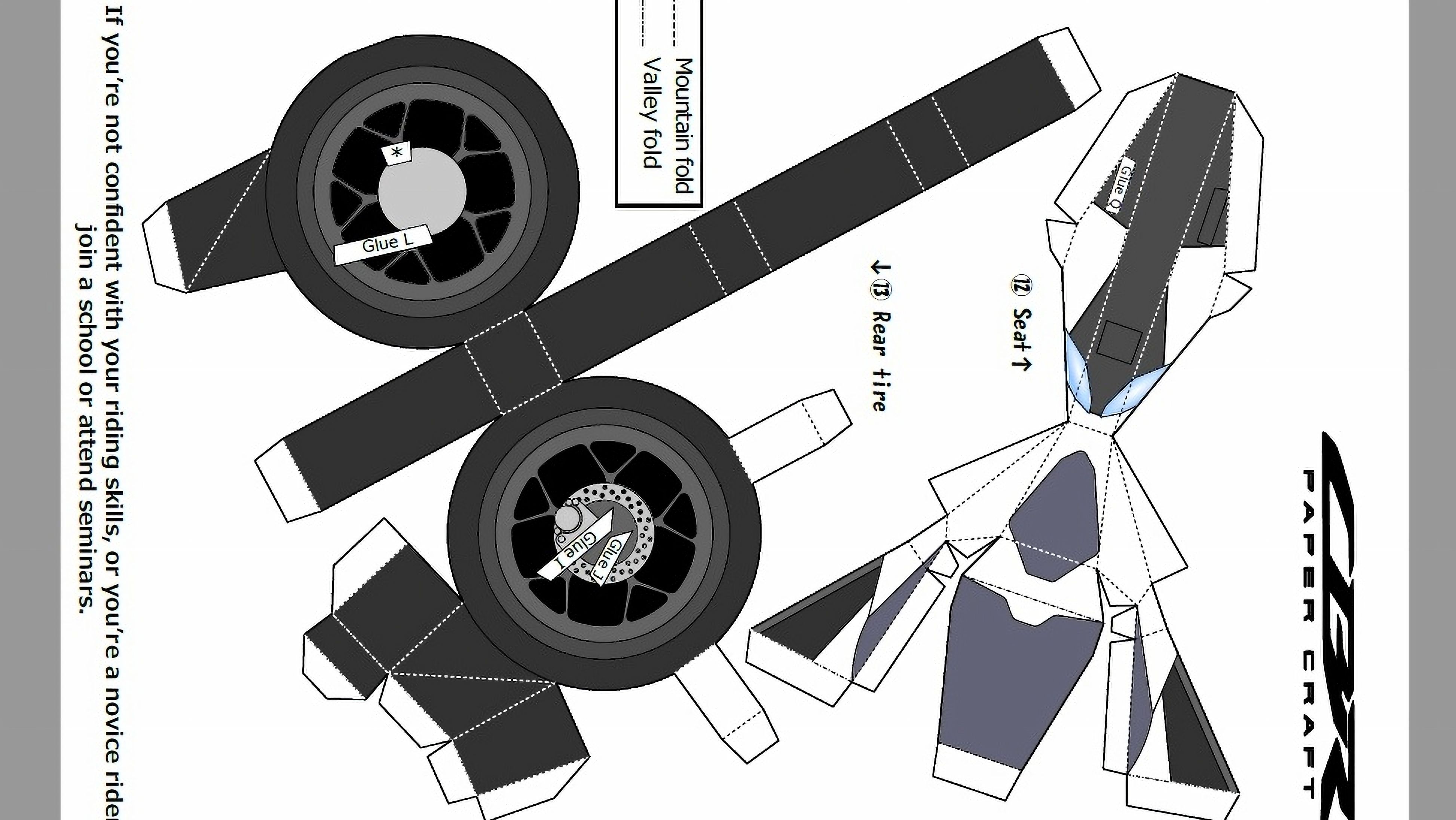 Página 3 de los recortables de la Honda CBR1000RR R blanca