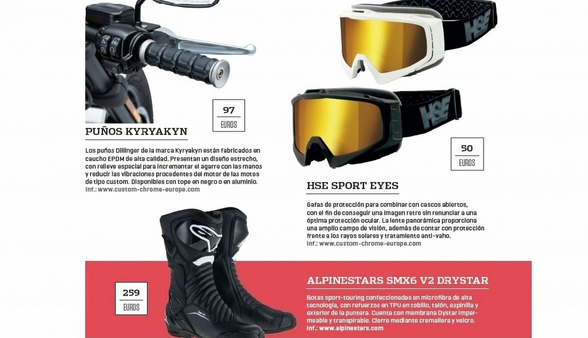 Puños Kyryakyn, gafas HSE Sport Eyes y botas Alpinestars SMX6 V2 Drystar