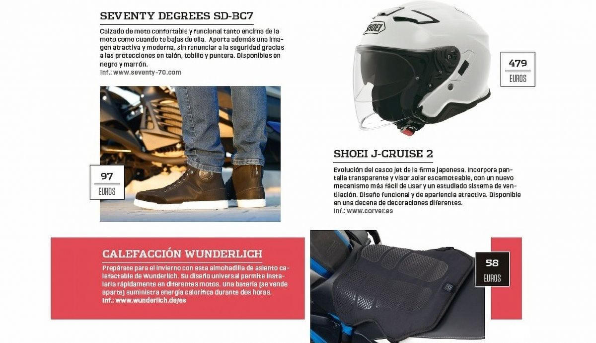 Botas Seventy Degrees SD BC7, casco Shoei J Cruise 2 y calefacción Wunderlich Botas Seventy Degrees SD BC7, casco Shoei J Cruise 2 y calefacción Wunderlich