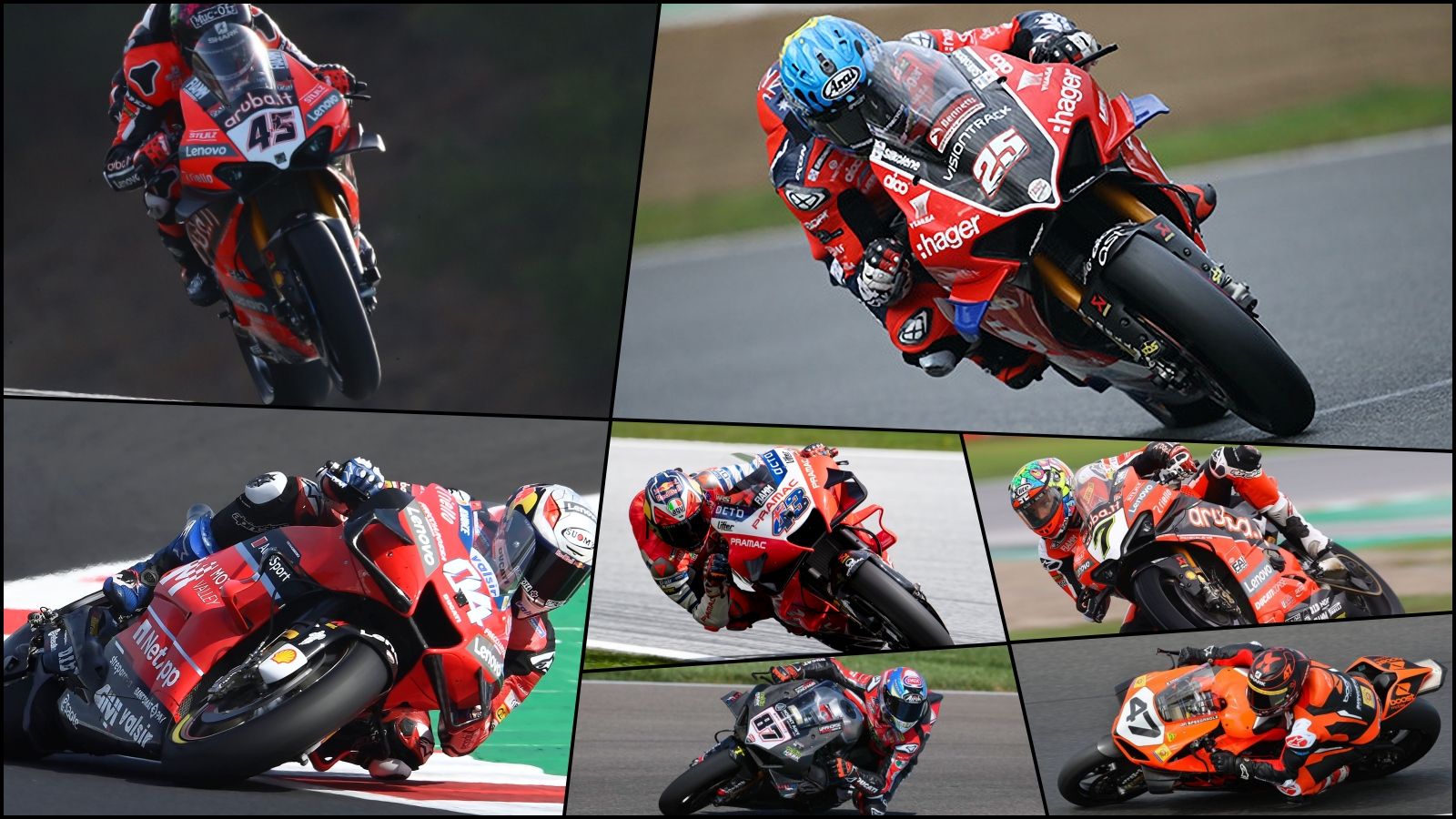 Scott Redding, Josh Brookes, Andrea Dovizioso, Jack Miller, Chaz Davies, Lorenzo Zanetti y Wayne Maxwell han sido protagonistas con Ducati en 2020