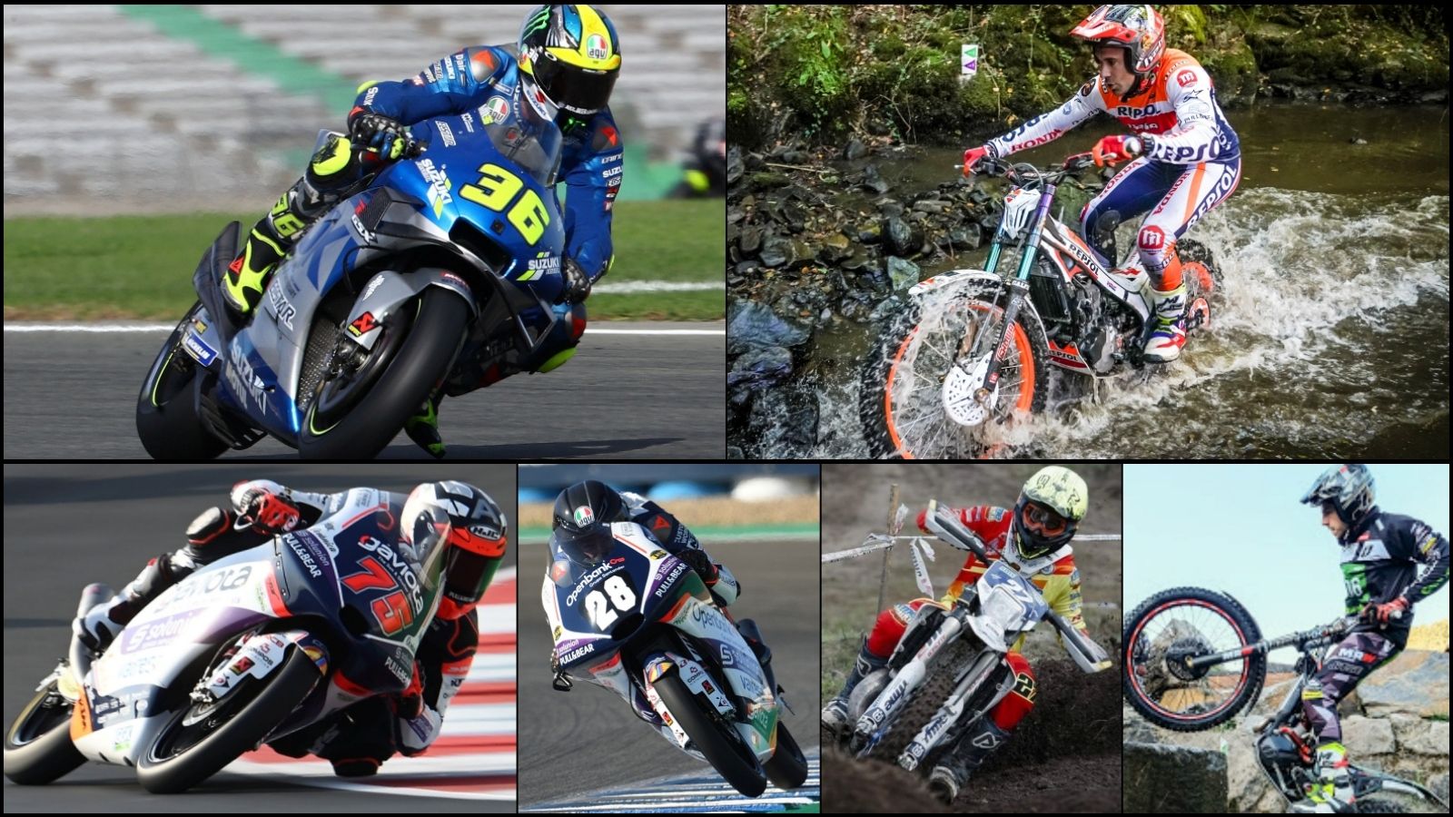 Joan Mir, Toni Bou, Albert Arenas, Izan Guevara, Sergio Navarro y Pau Martínez han sido los campeones del mundo españoles en 2020
