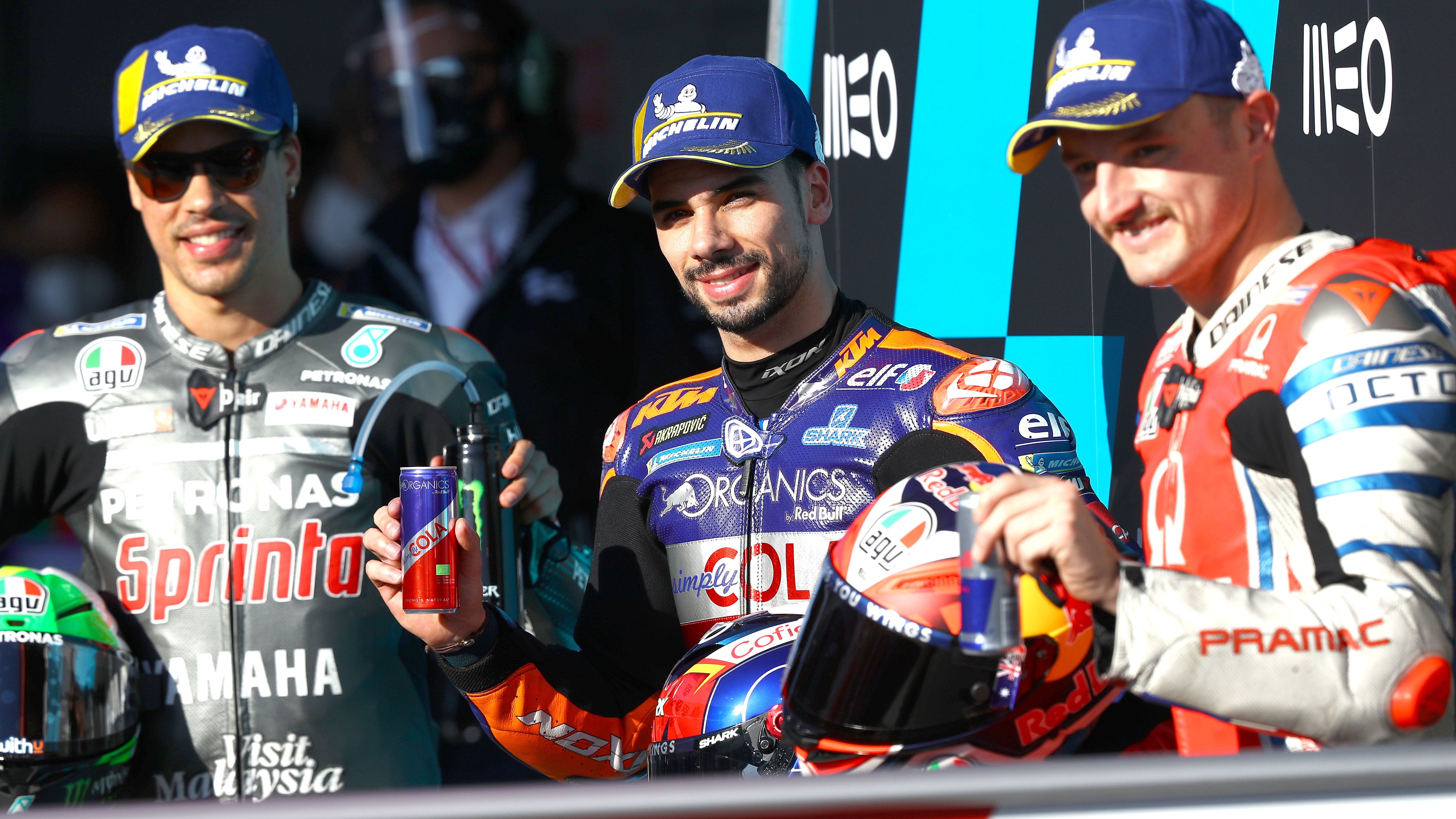 Tres independientes en el podio de MotoGP en Portimao Miguel Oliveira, Franco Morbidelli y Jack Miller