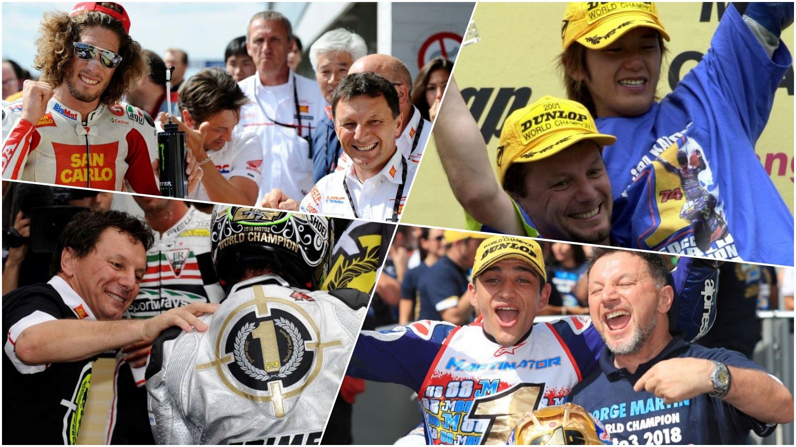 Marco Simoncelli, Daijiro Kato, Toni Elías y Jorge Martín, algunos de los pilotos que han escrito la historia del Gresini Racing