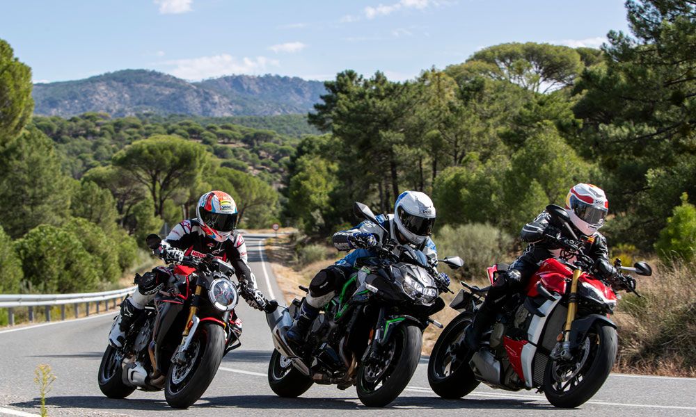 Comparativa:  Ducati Streetfighter V4 S, Kawasaki Z H2, MV Agusta Brutale 1000 RR