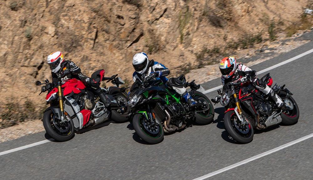 Comparativa: Ducati Streetfighter, Kawasaki Z H2, MV Agusta Brutale 1000 RR