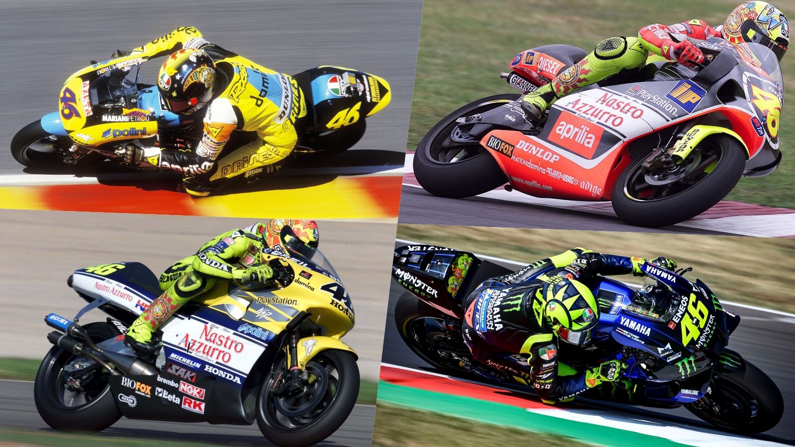 Valentino Rossi ha corrido en cuatro categorías y ha ganado en todas ellas