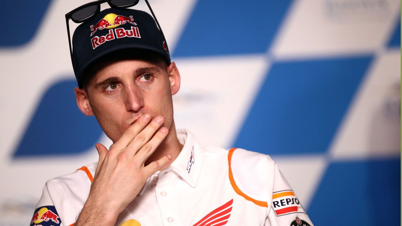 Pol Espargaró durante la rueda de prensa del Gran Premio de Qatar.