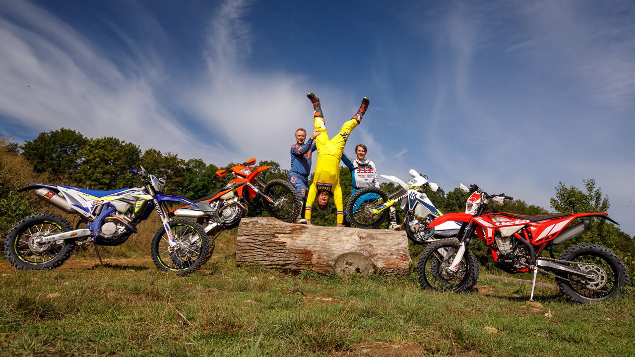 Comparativa enduro 4T 2021: Beta RR 390, Husqvarna FE 350, KTM 350 EXCF y Sherco SEF 300 Factory