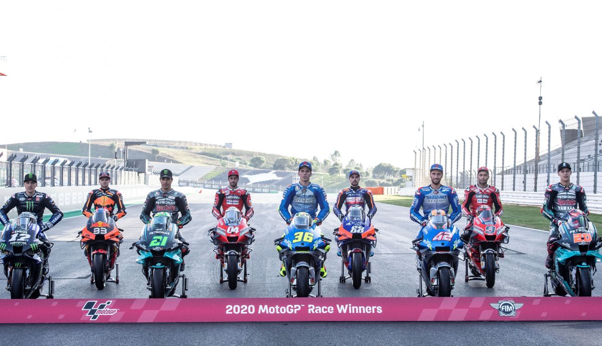 Nueve pilotos distintos ganaron carreras en MotoGP 2020 Nueve pilotos distintos ganaron carreras en MotoGP 2020