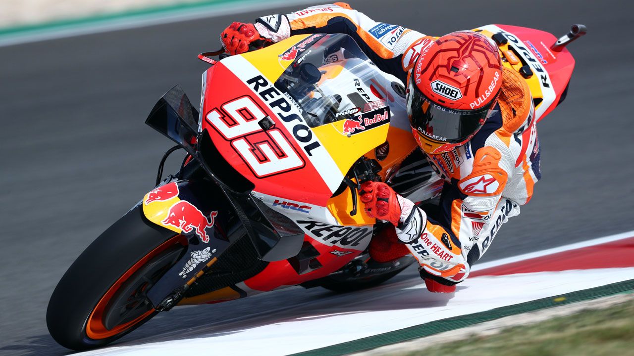 Marc Márquez se ha exprimido en el primer día de entrenamientos del Gran Premio de Portugal.
