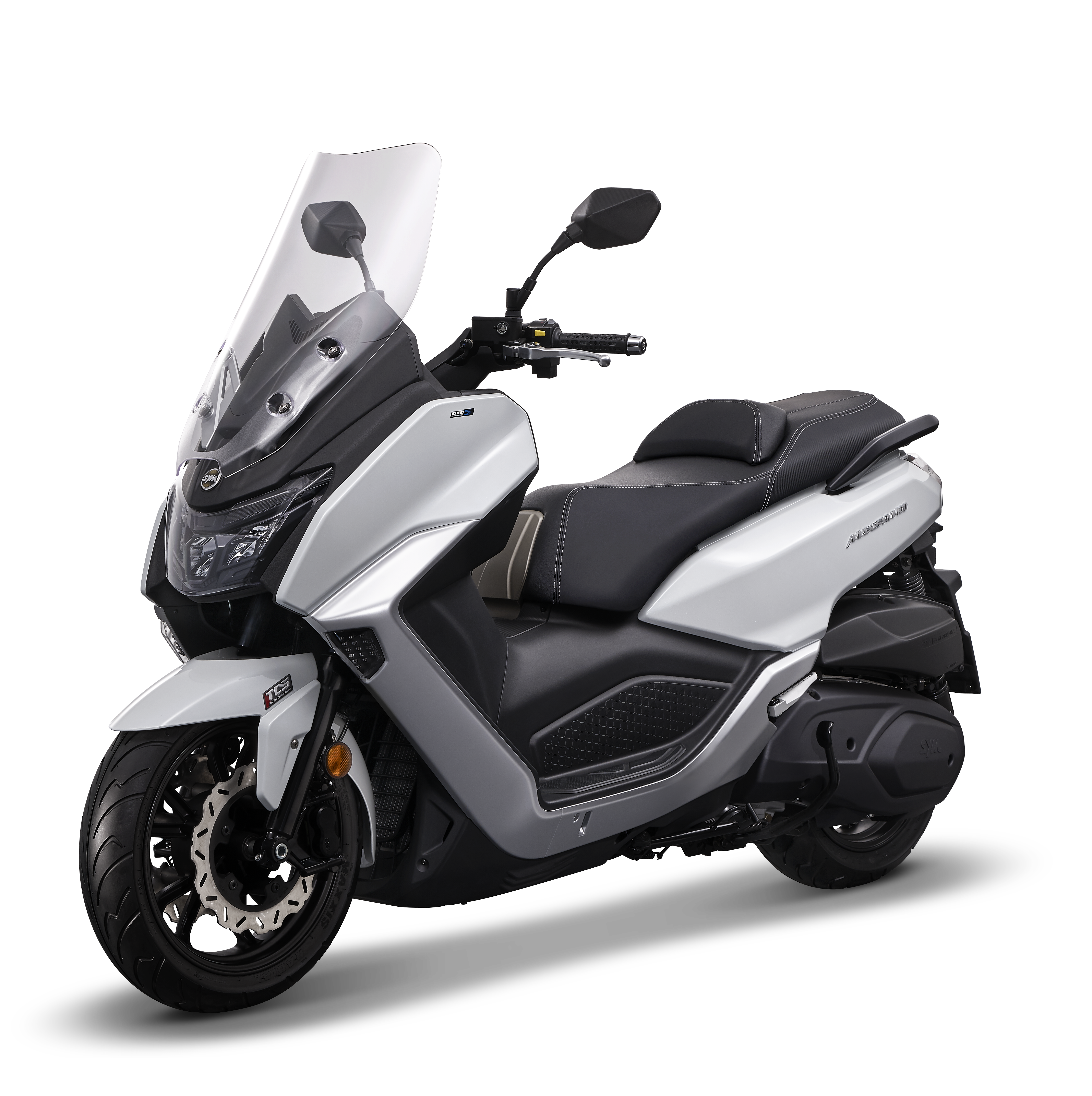 SYM maxsym 400 vista 34 izquierdo blanco con visor