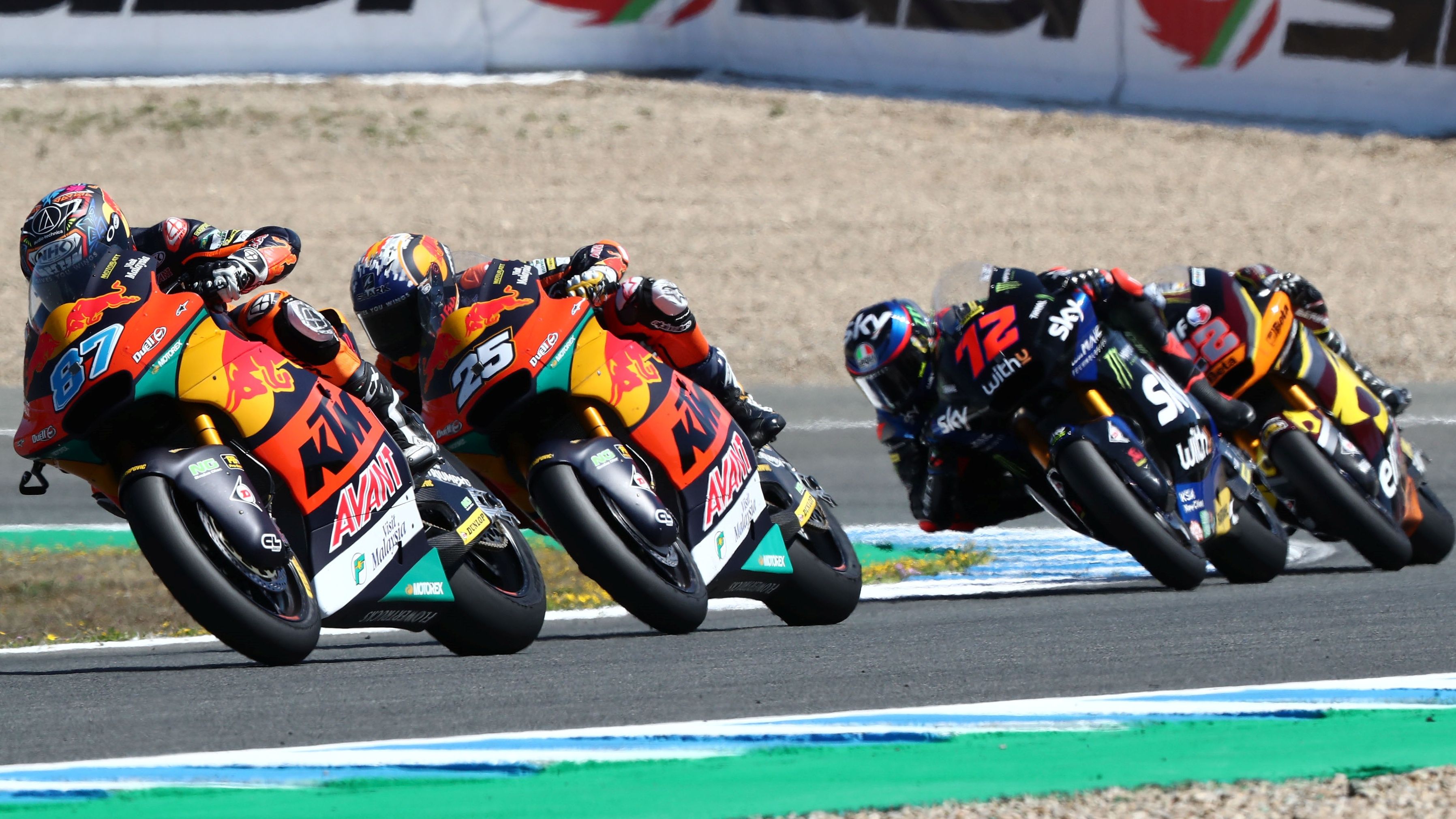 Remy Gardner, Raúl Fernández, Marco Bezzecchi y Sam Lowes