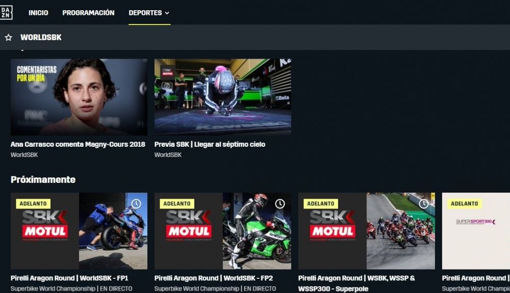 Superbike 2021 se podrá ver en DAZN