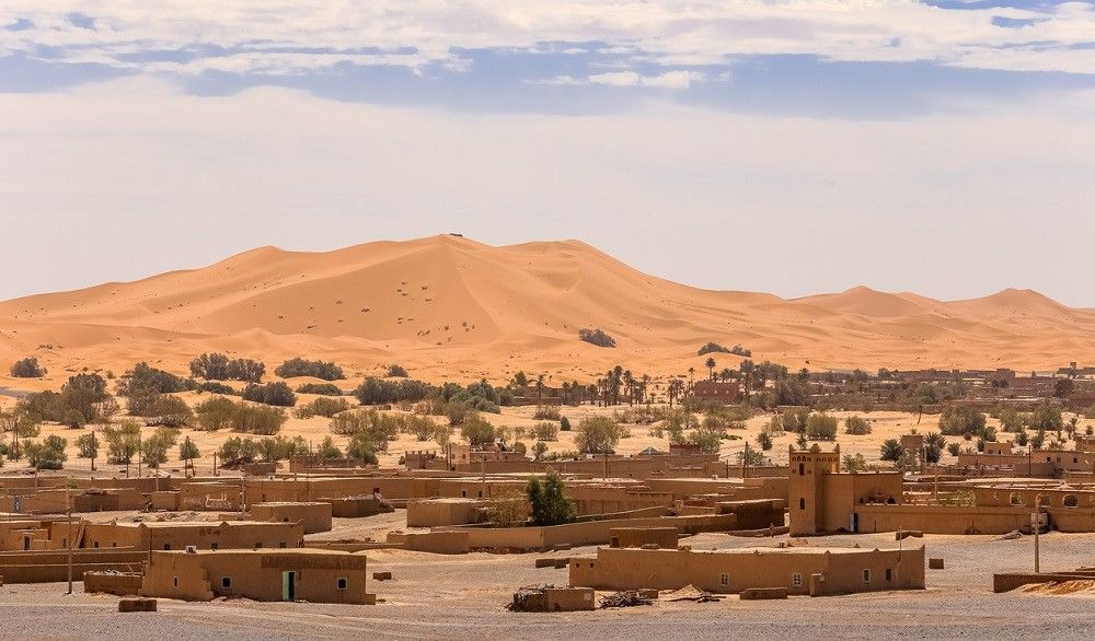 Localidad marroquí de Merzouga. Fuente: iStock/nodostudio 