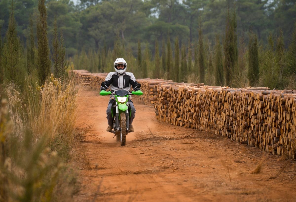 Moto sobre tierra, un elemento que ensucia la esponja del filtro de aire. Fuente: iStock/ozgurdonmaz.
