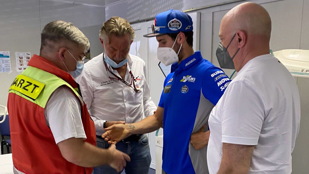 Álex Rins vuelve en Sachsenring explica cómo se lesionó en Montmeló