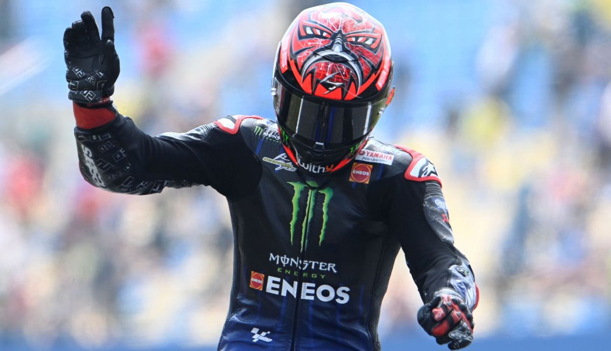 Fabio Quartararo festeja su victoria en Assen, la cuarta en MotoGP 2021 Fabio Quartararo festeja su victoria en Assen, la cuarta en MotoGP 2021
