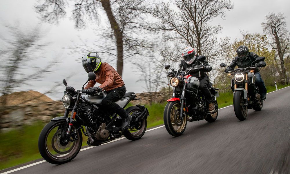 Comparativa diseño alternativo: Honda CB650R, Husqvarna Vitpilen 401, Yamaha XSR700