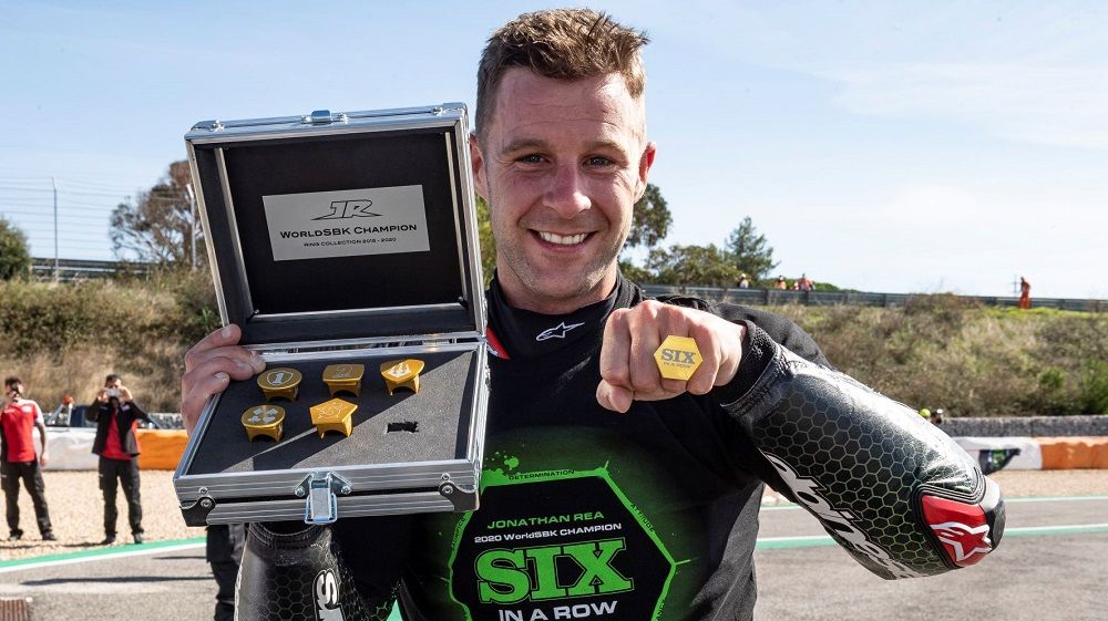 Jonathan Rea celebrando su sexto título. Fuente: Gold & Goose
