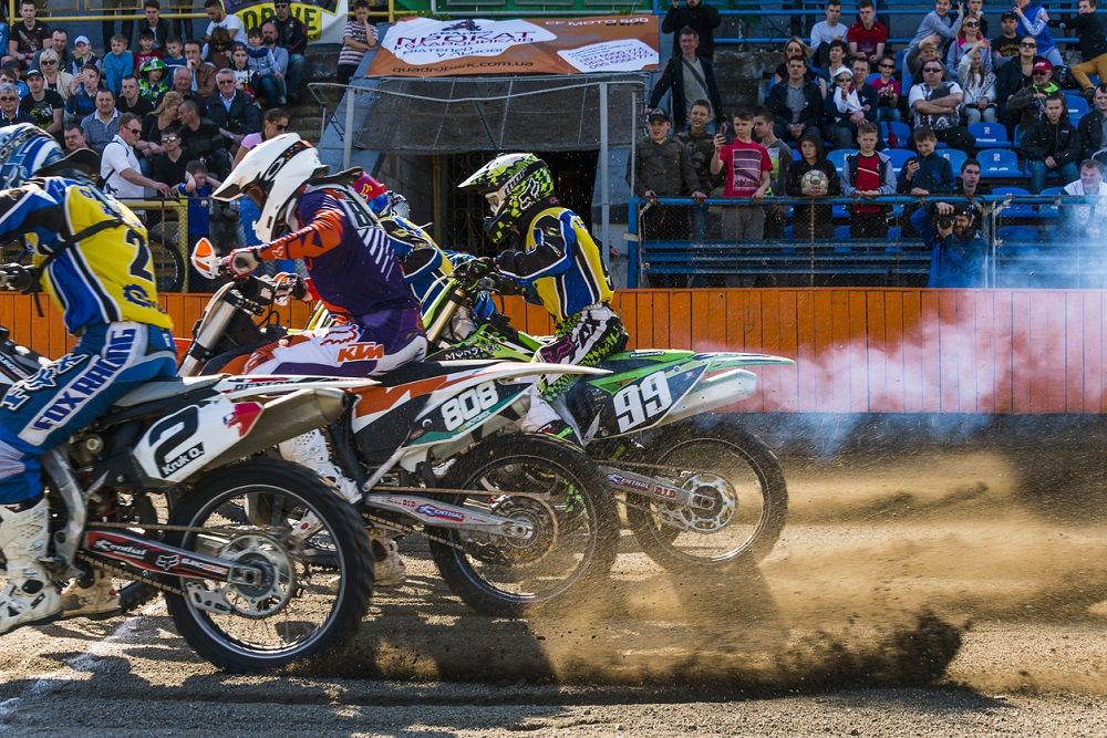 Carrera de flat track, modalidad que se disputaba en el AMA Grand National. Fuente: iStock/SDivin09.