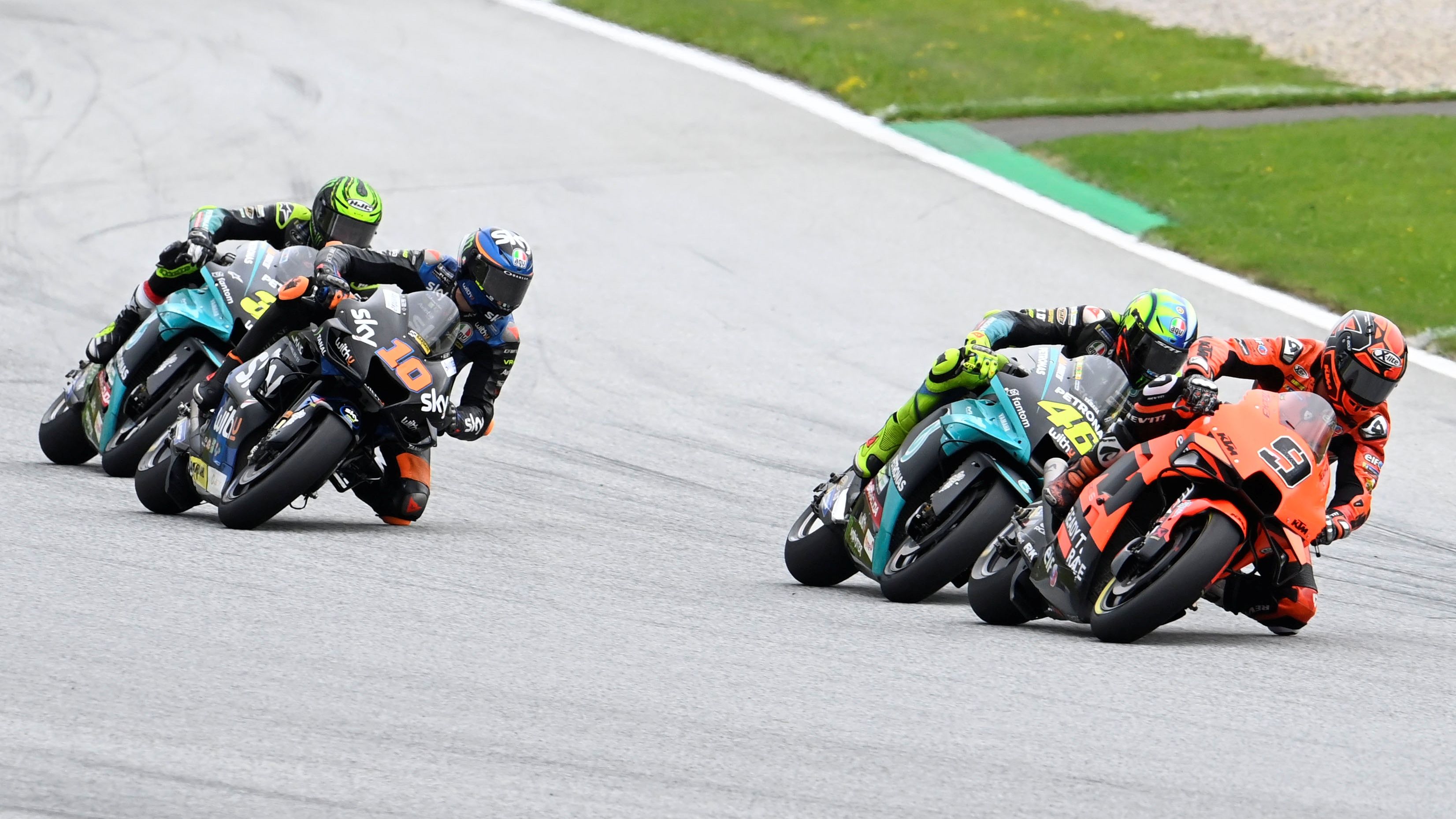 Danilo Petrucci, Valentino Rossi, Luca Marini y Cal Crutchlow