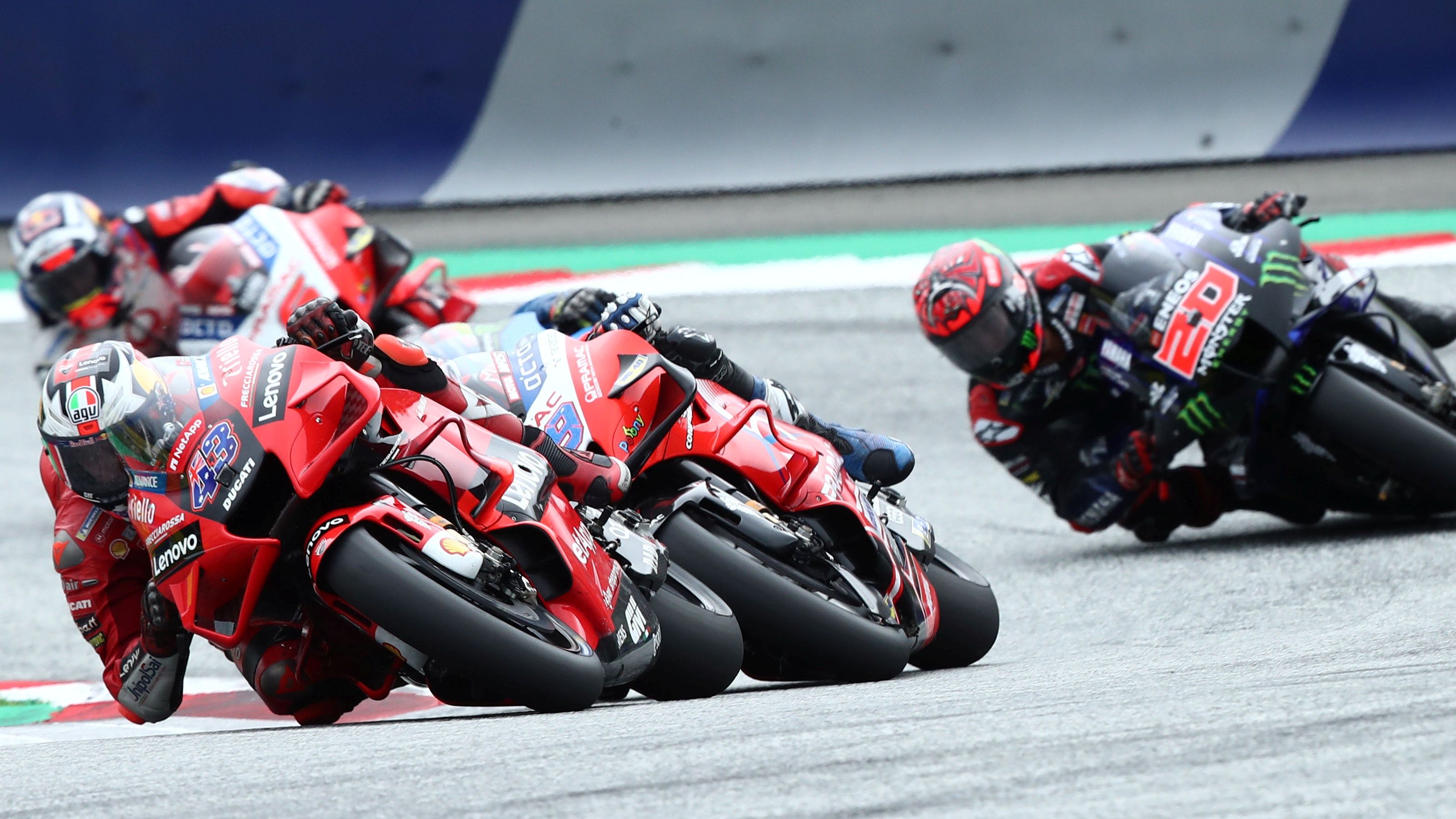 Jack Miller seguido por Jorge Martín, Fabio Quartararo y Johann Zarco