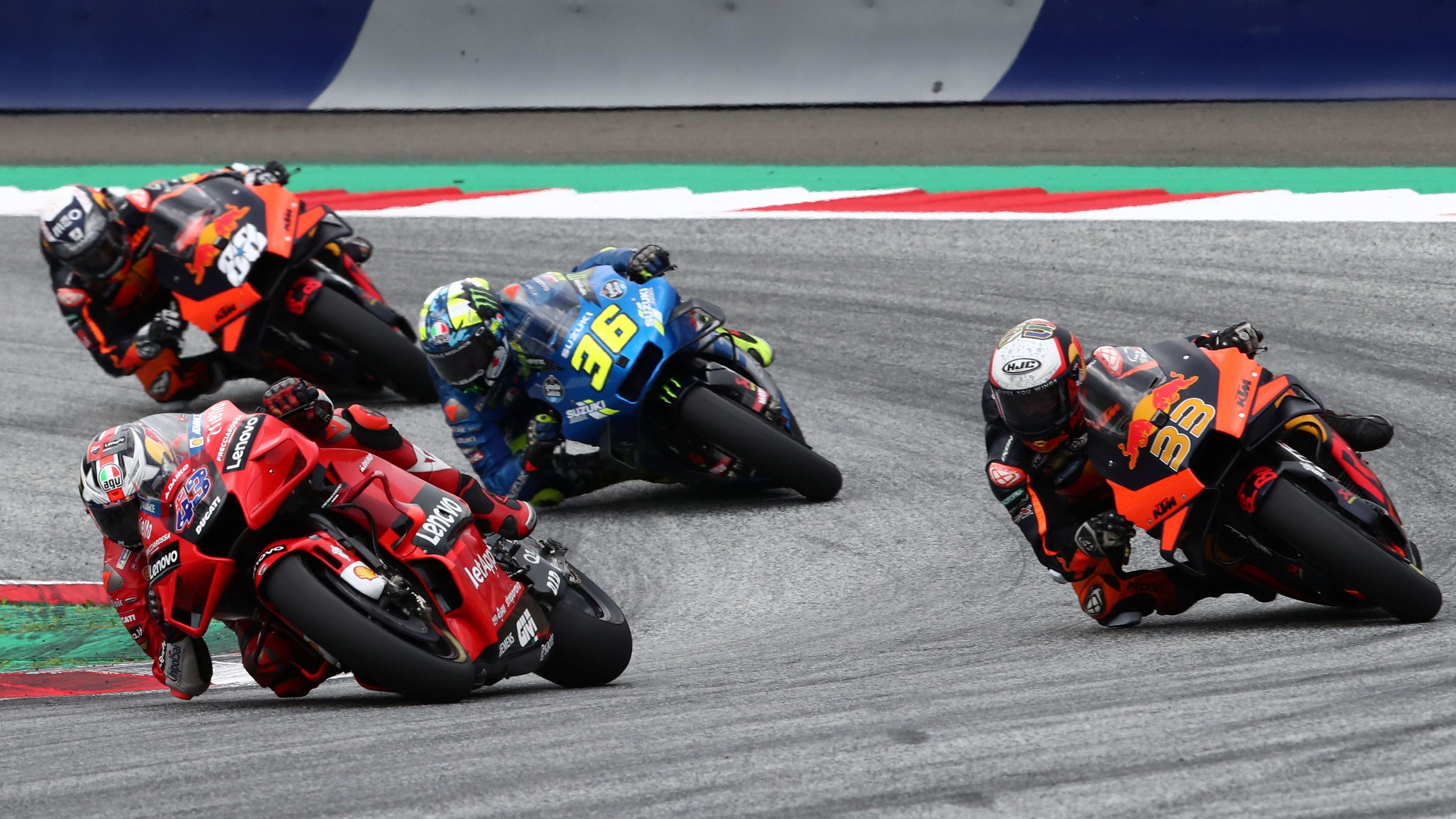 Jack Miller, Brad Binder, Joan Mir y Miguel Oliveira