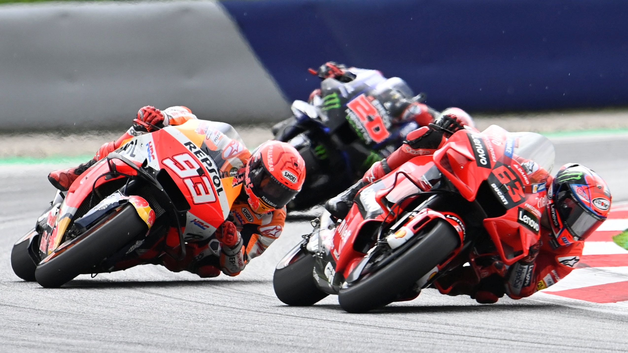 Pecco Bagnaia comanda ante Marc Márquez y Fabio Quartararo