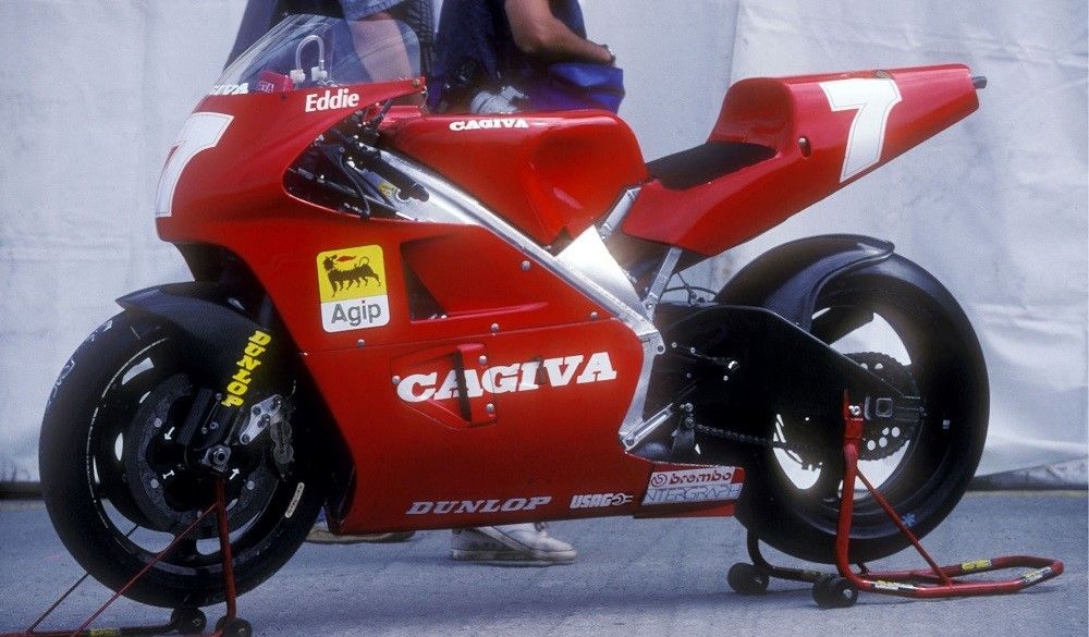 Cagiva de 500 cc de Eddie Lawson en 1992. Fuente: Gold & Goose