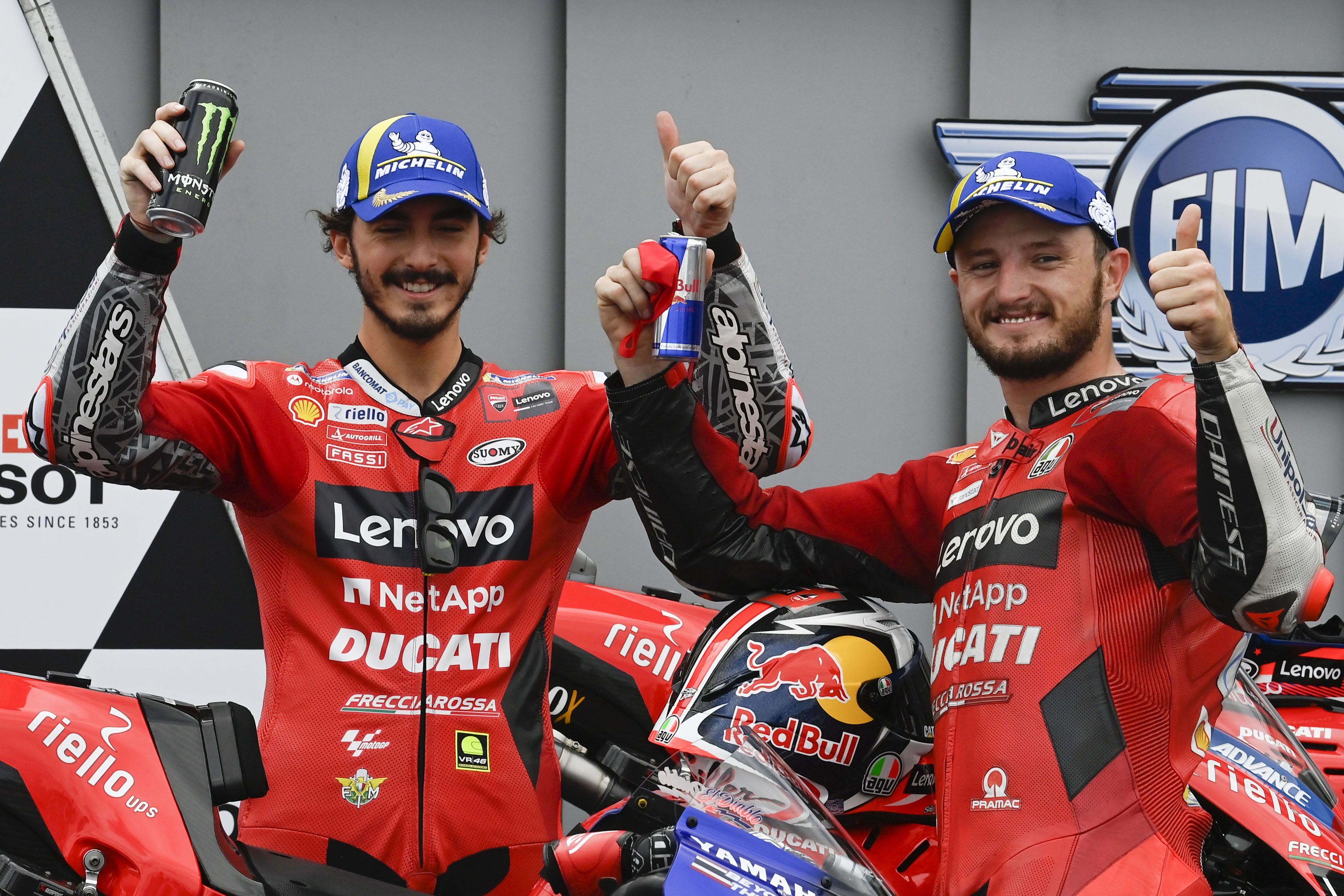 Doblete de Ducati en Aragón: Bagnaia pole y Miller segundo