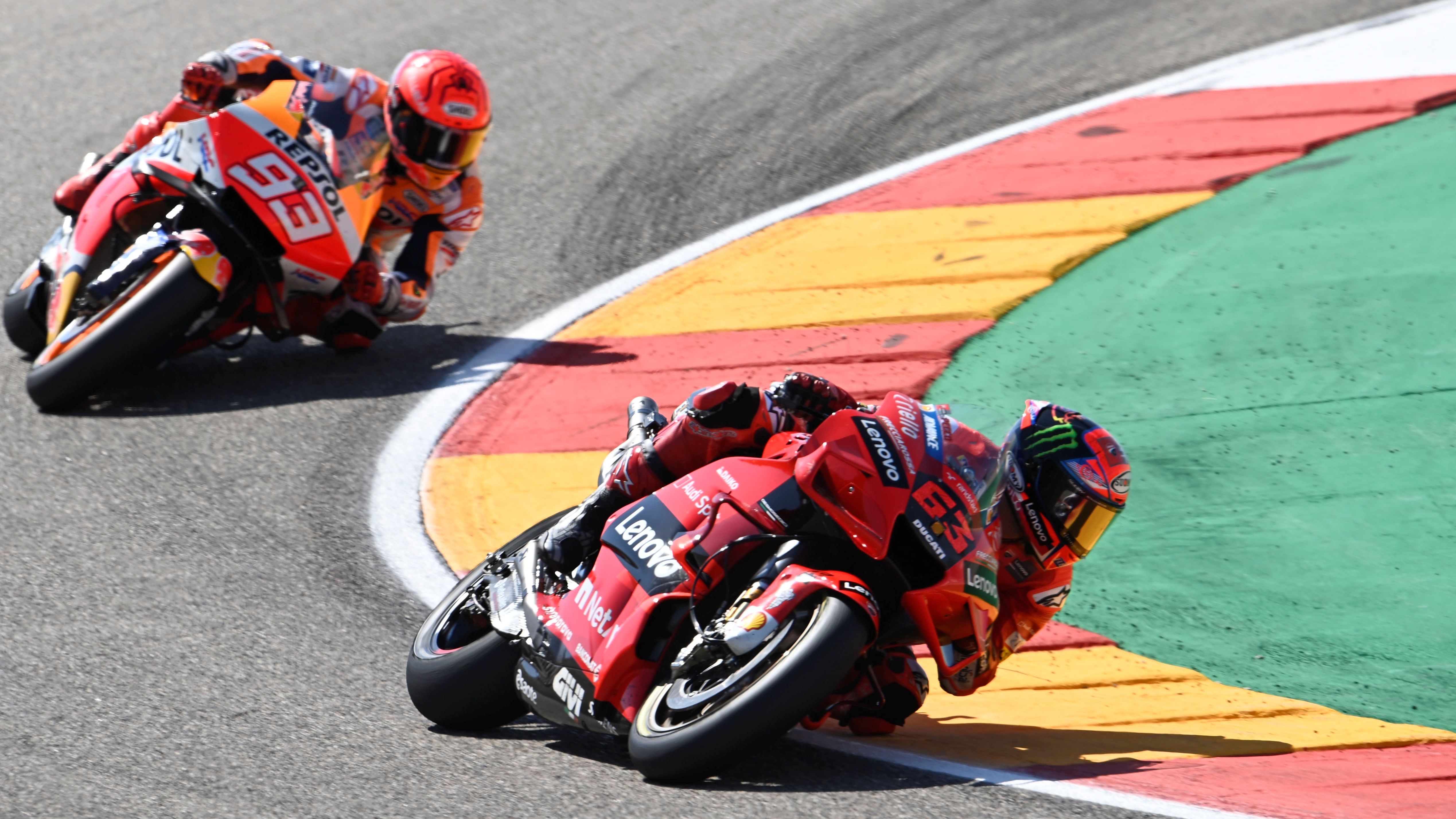 Pecco Bagnaia fue el ganador en Aragón 2021 tras batir a Marc Márquez