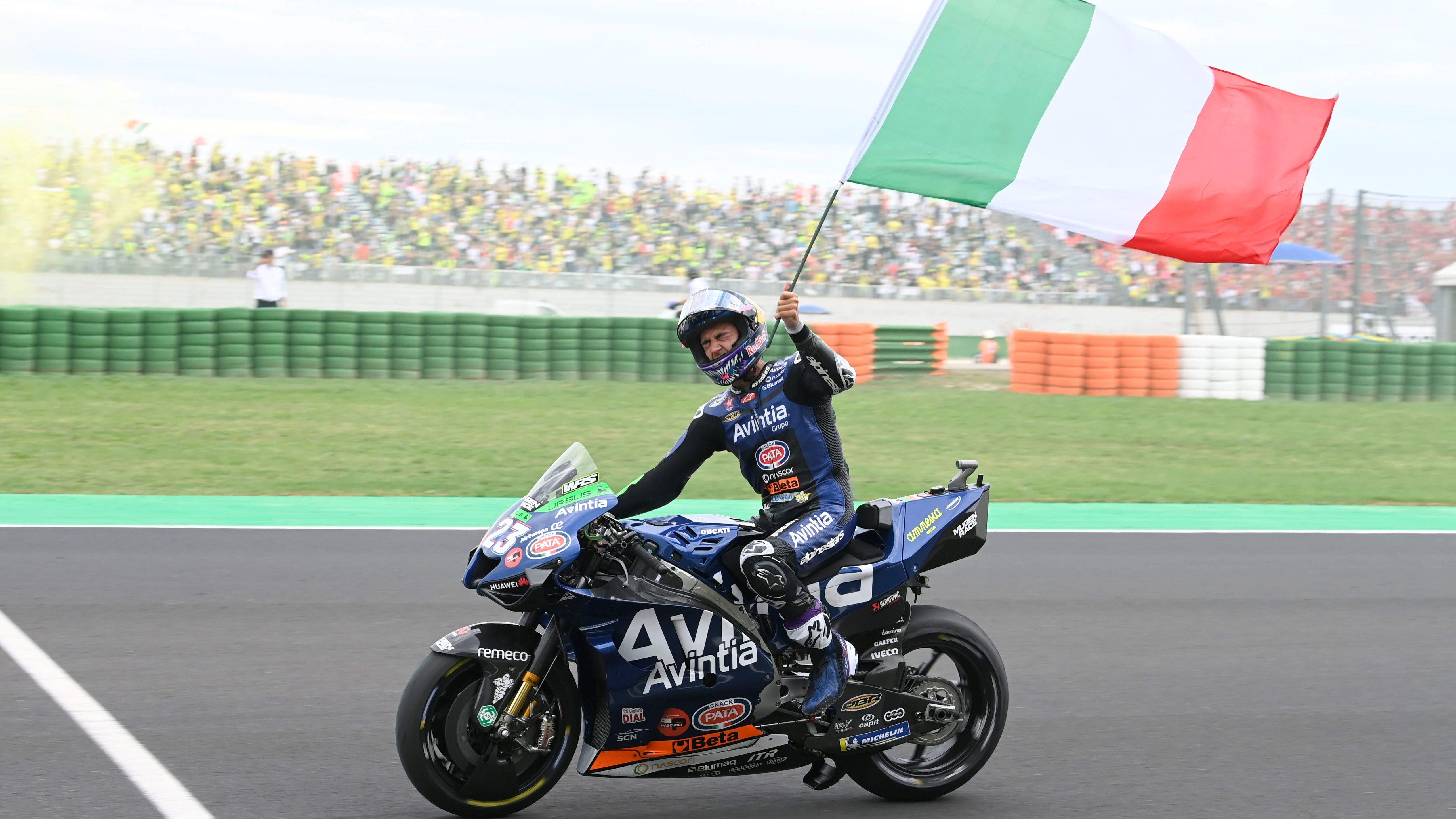 Enea Bastianini logró su primer podio en MotoGP ante su público