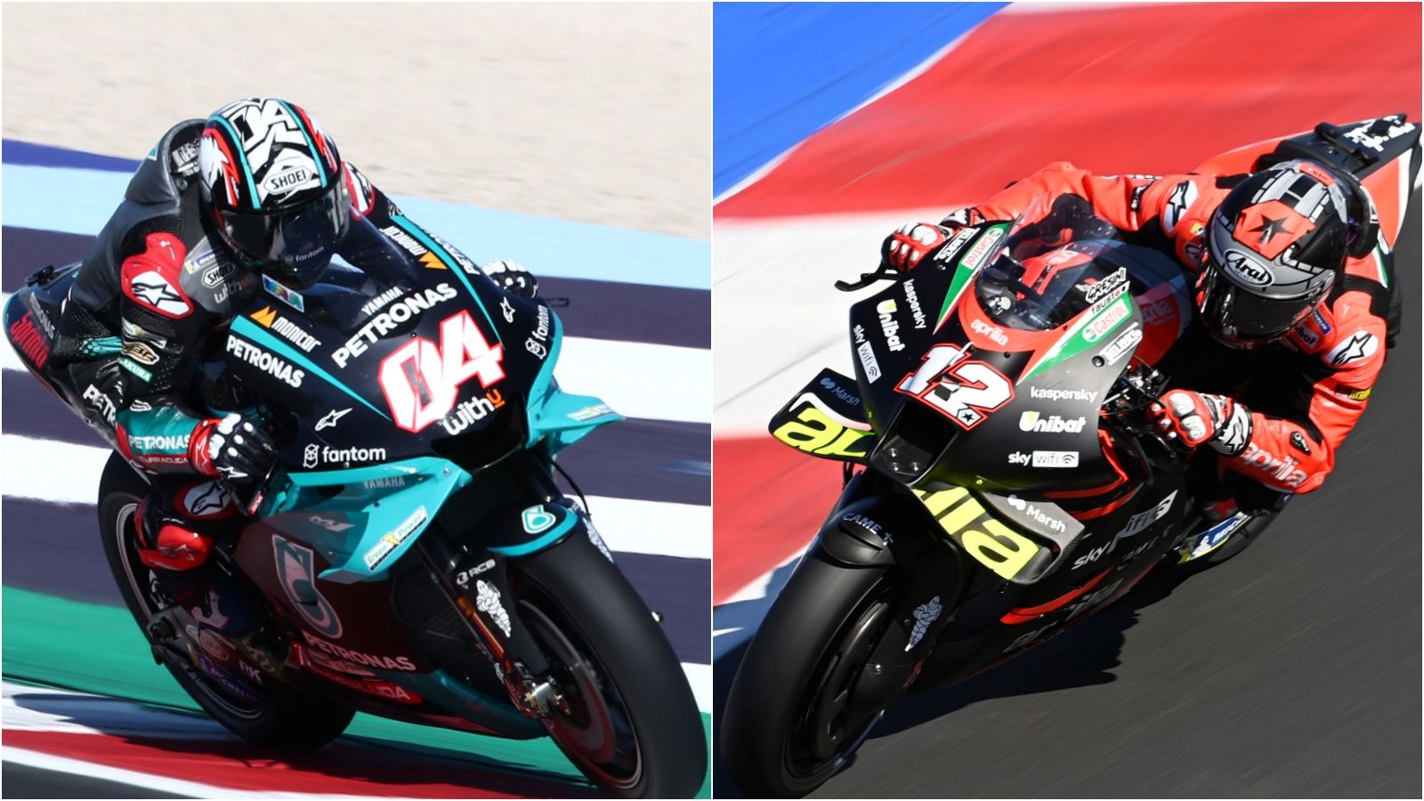 Andrea Dovizioso y Maverick Viñales con sus nuevas motos