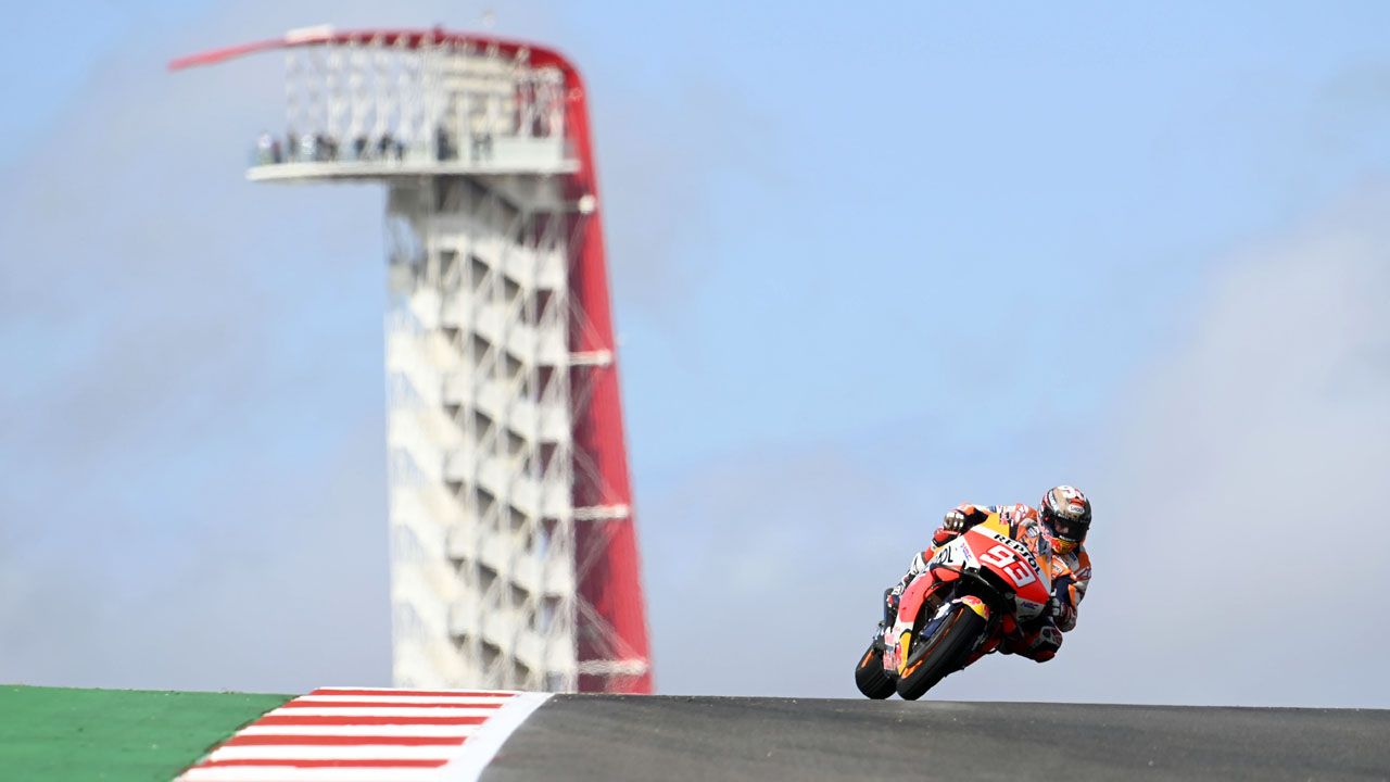 Marc Márquez es el 'Sheriff' de Austin y domina un viernes de Q0