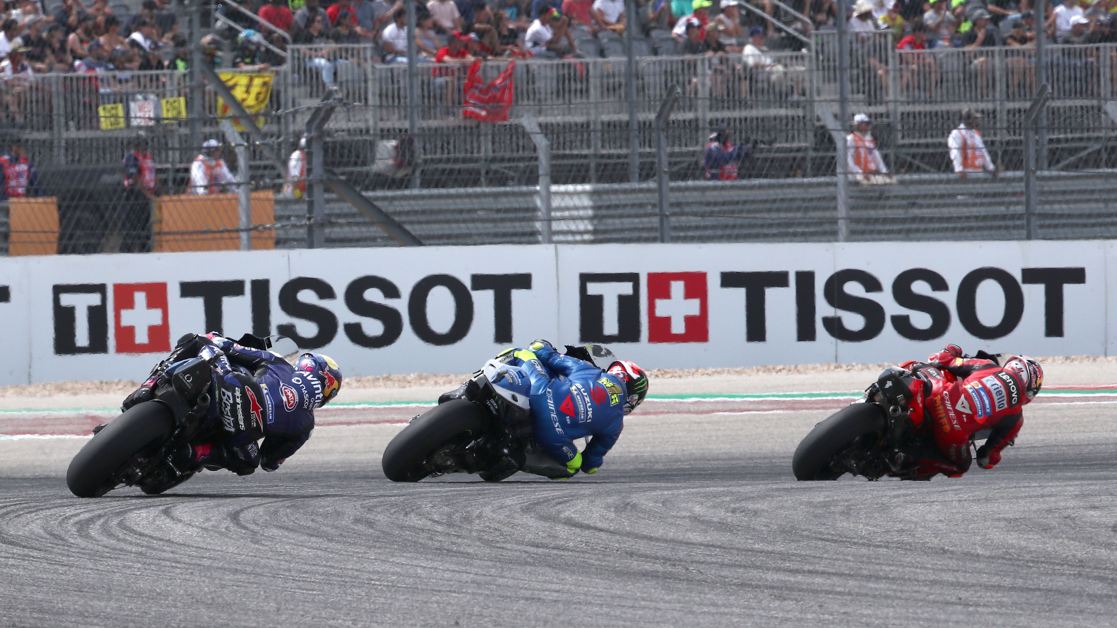 Jack Miller, Joan Mir y Enea Bastianini llegaron juntos a las últimas vueltas