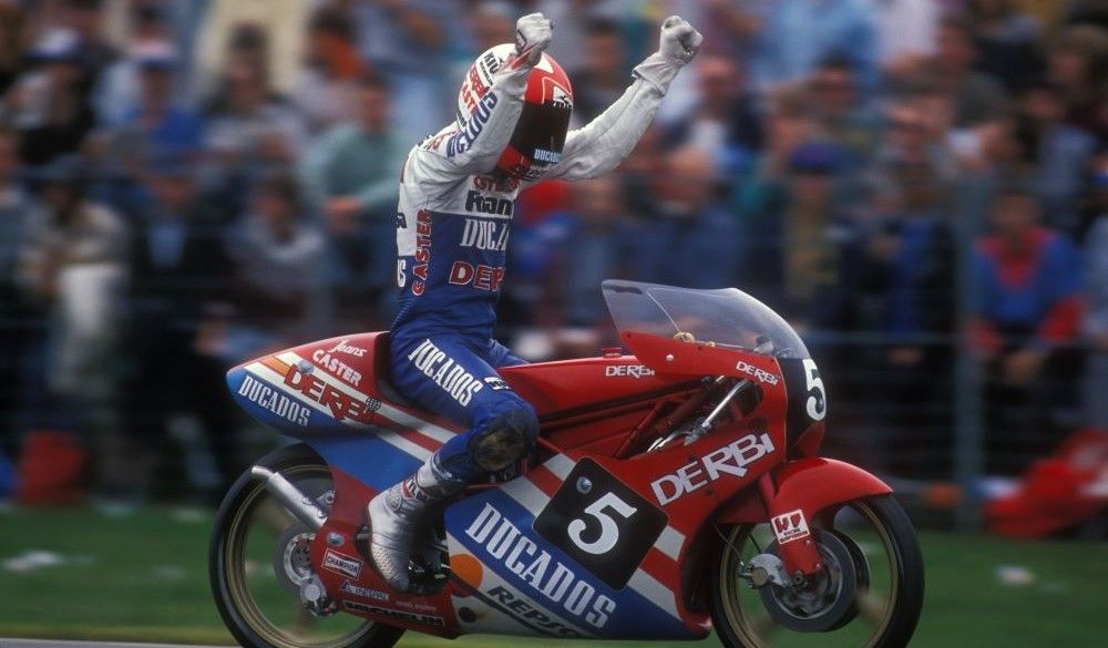 Jorge Martinez "Aspar", en la 125 de Derbi en 1988. Fuente: Gold & Goose