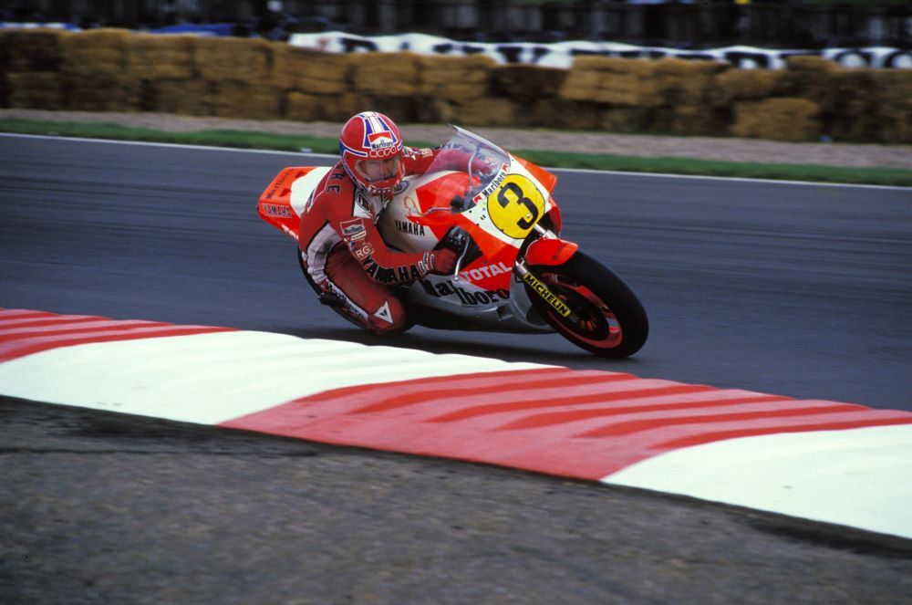 Raymond Roche en la Yamaha de 500cc de 1985. Fuente Gold & Goose