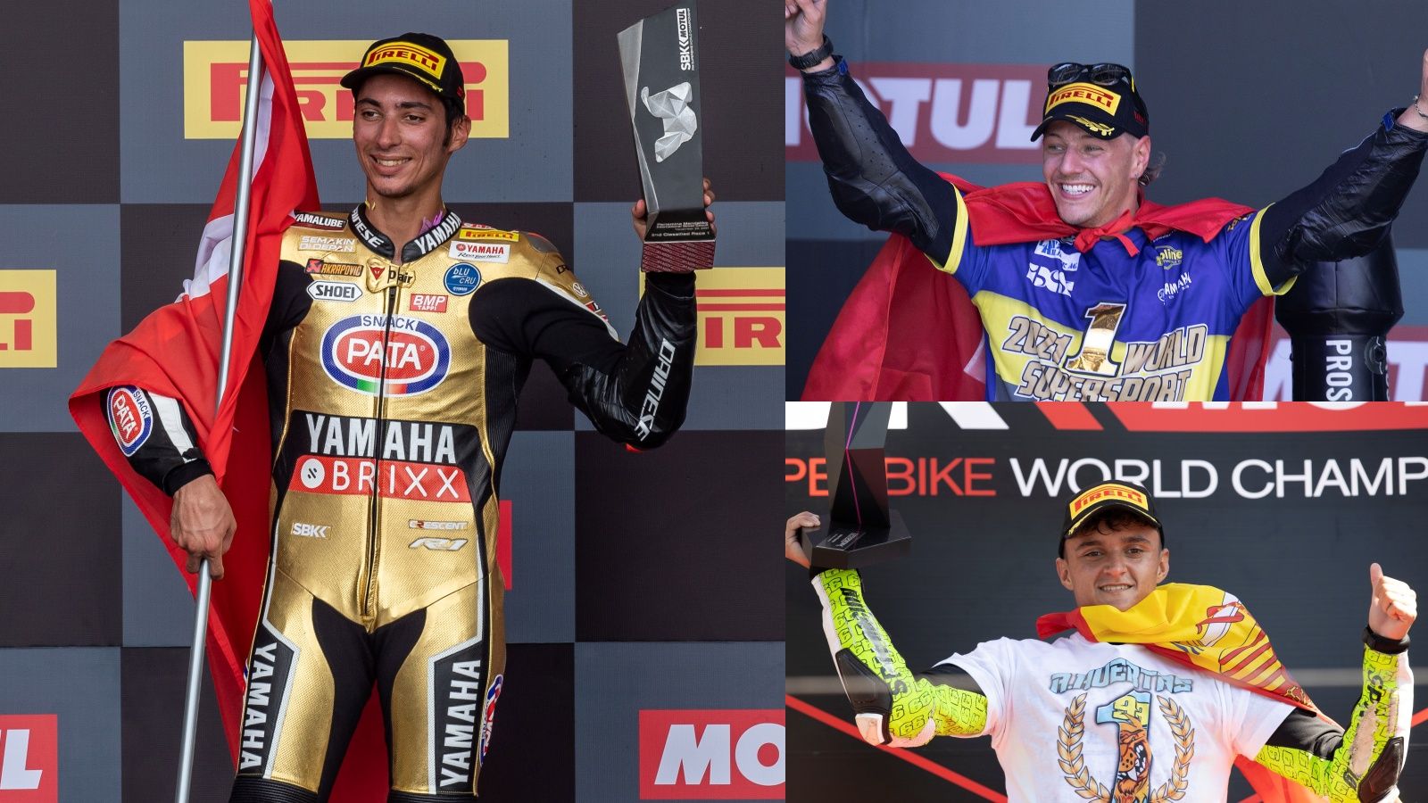 Toprak Razgatlioglu es el campeón 2021 de Superbike, Dominique Aegerter el de Supersport y Adrián Huertas de Supersport 300