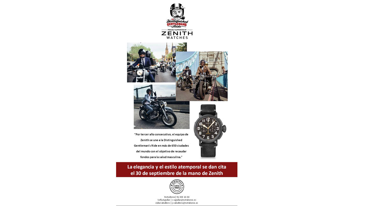  Zenith se viste de gala para la Distinguished Gentleman’s Ride 2018 